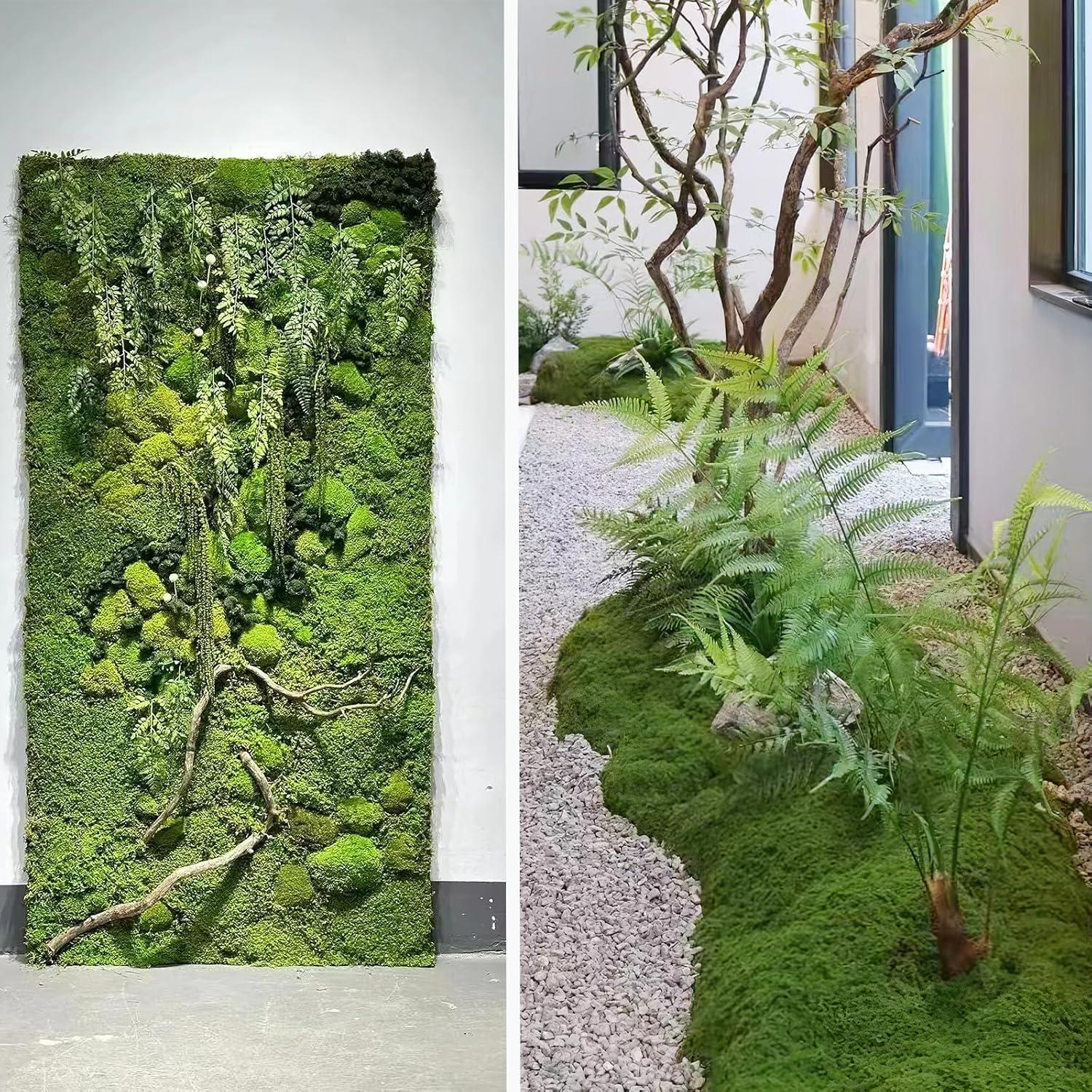 Musgo Conservado Verde Claro 2 Pcs 0.19 m² para Decoración