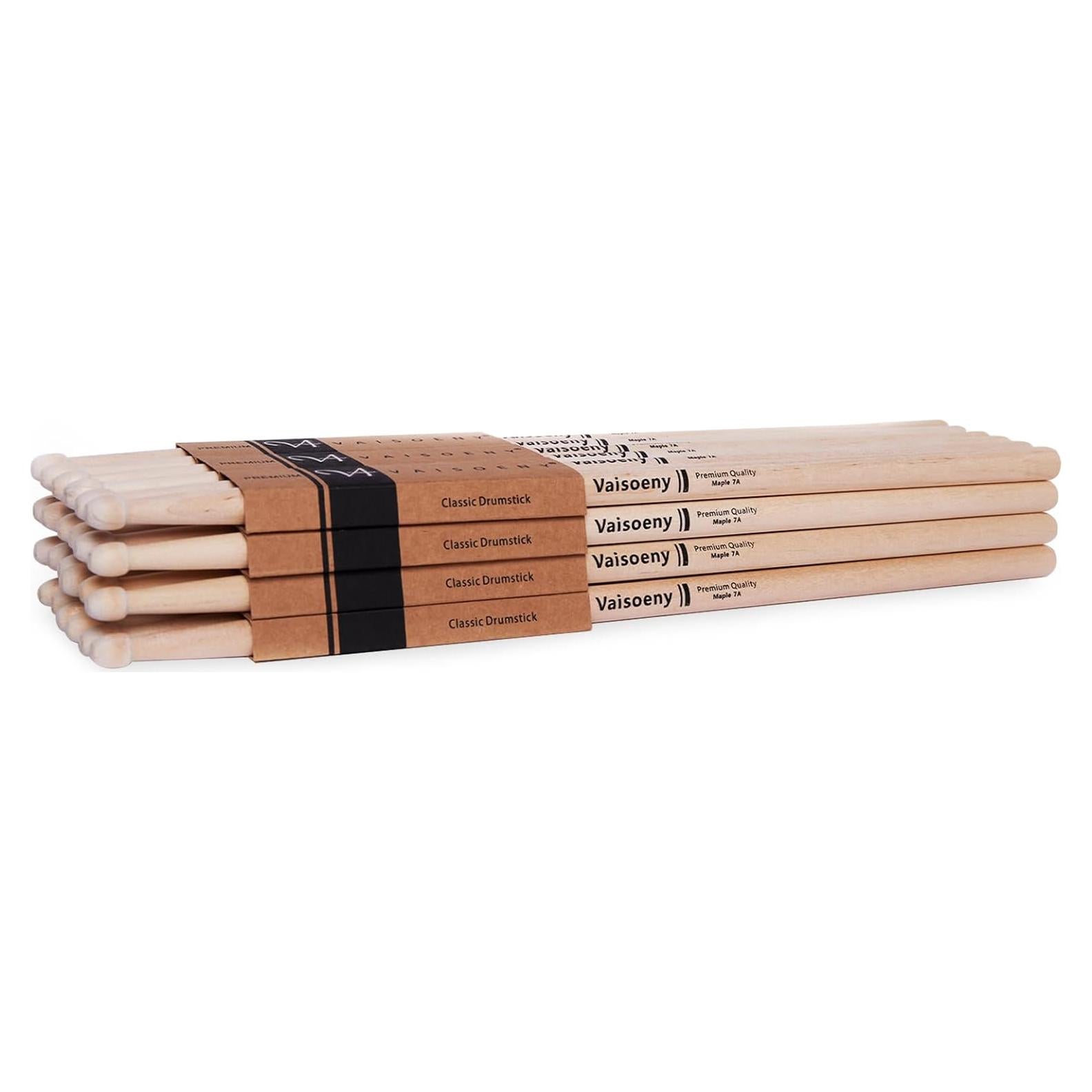 Baquetas 7A Vaisoeny - 12 Pares de Arce para Percusión