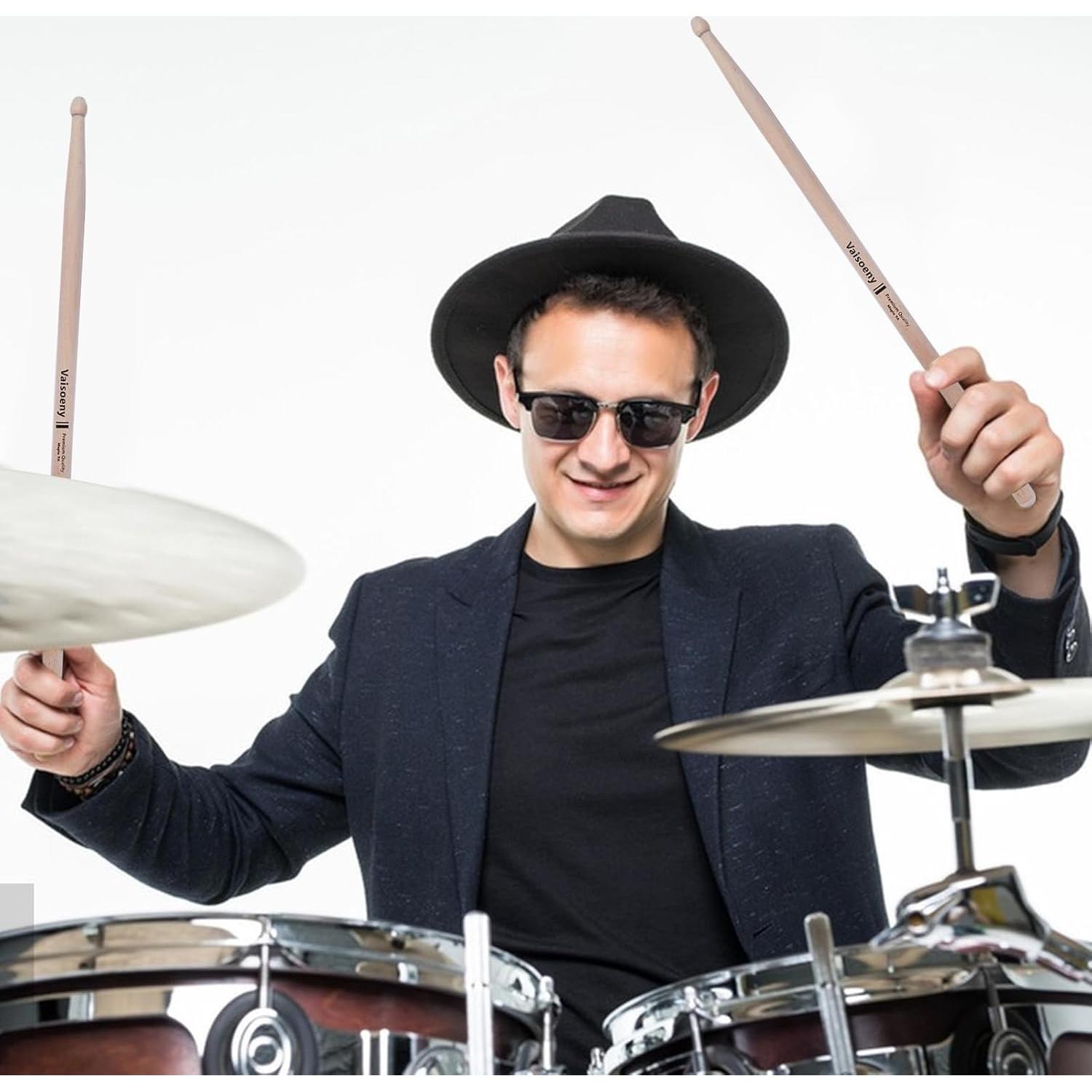 Baquetas 7A Vaisoeny - 12 Pares de Arce para Percusión