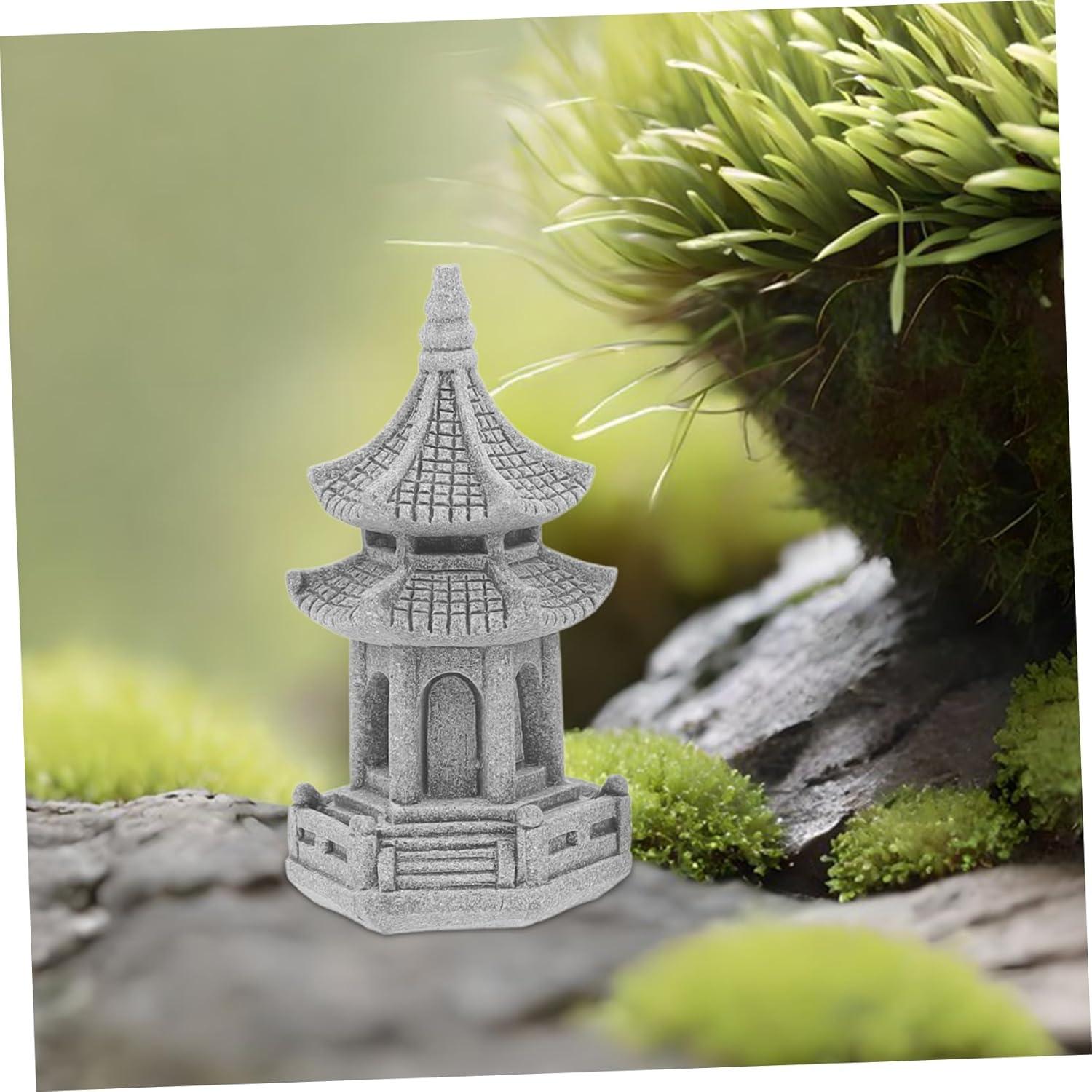 Milisten 3 Piezas Adornos de Jardín Miniatura Estilo Chino