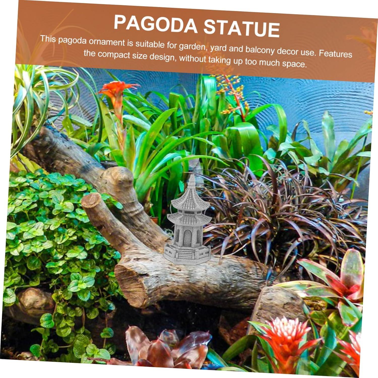 Milisten 3 Piezas Adornos de Jardín Miniatura Estilo Chino