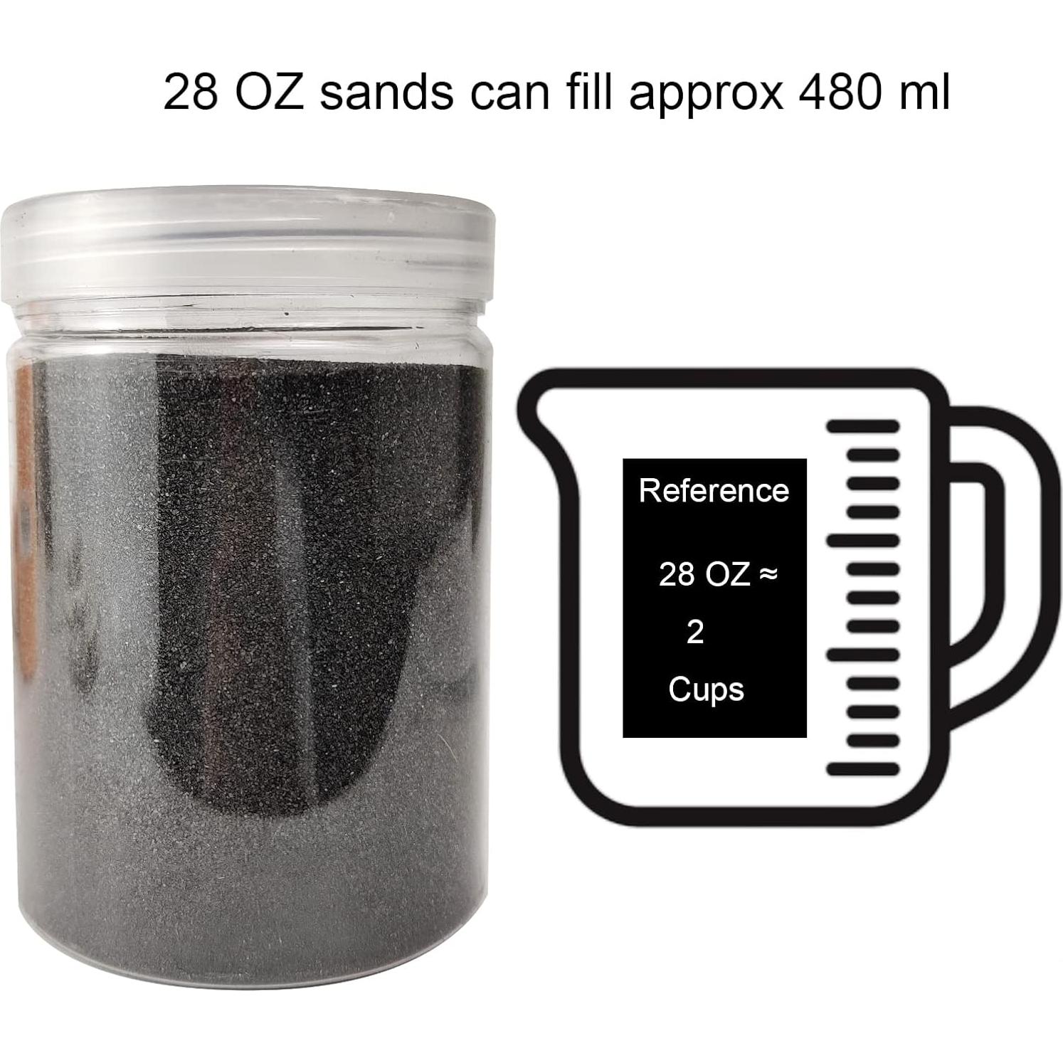 Arena Decorativa Fina Negra 28 oz HappyFiller para Manualidades