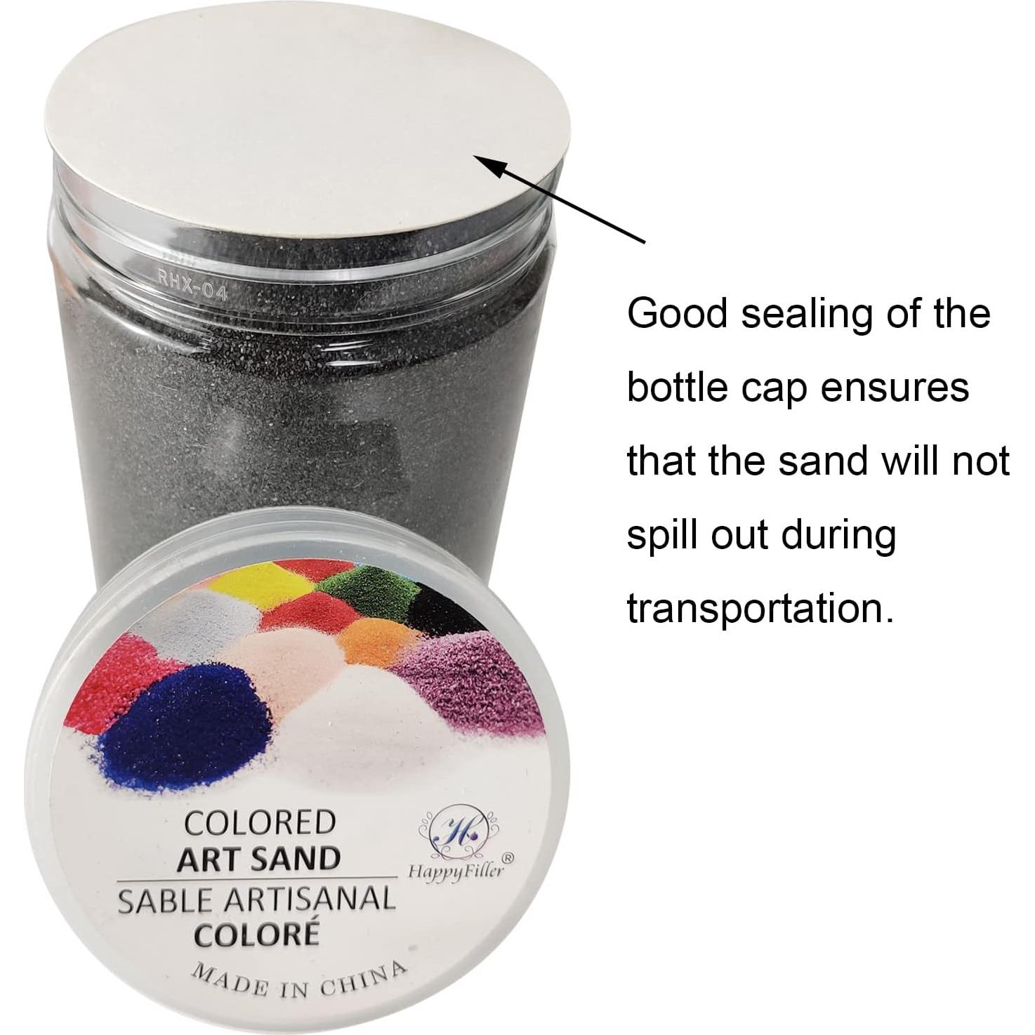 Arena Decorativa Fina Negra 28 oz HappyFiller para Manualidades