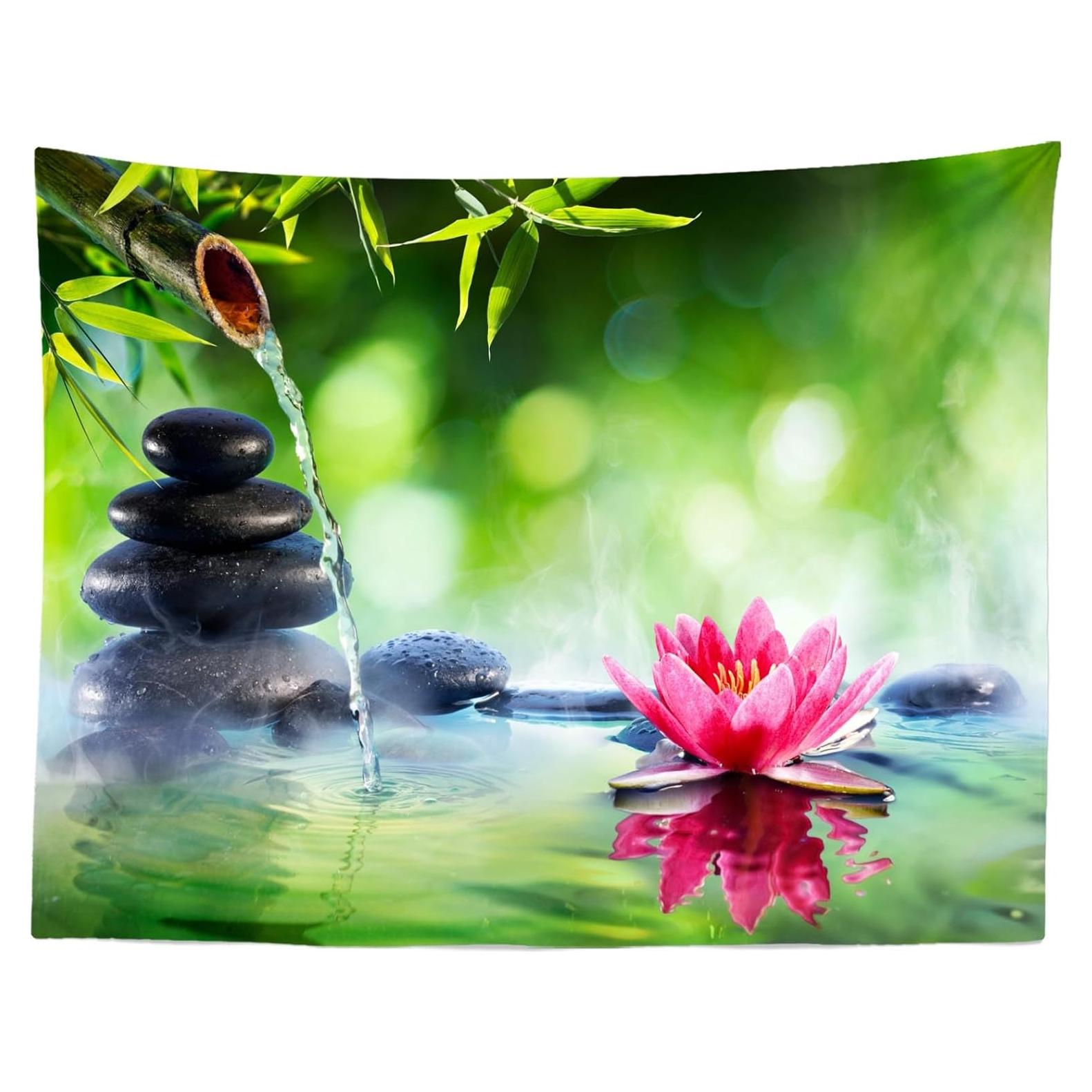 Tapiz de Jardín Zen Loccor 149.86cm x 99.06cm Poliester Verde