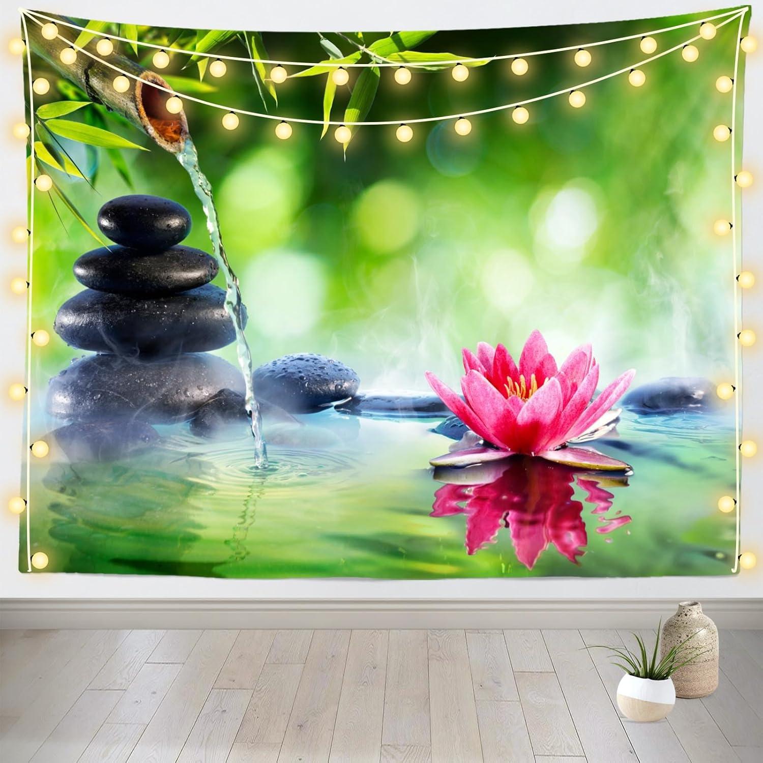 Tapiz de Jardín Zen Loccor 149.86cm x 99.06cm Poliester Verde