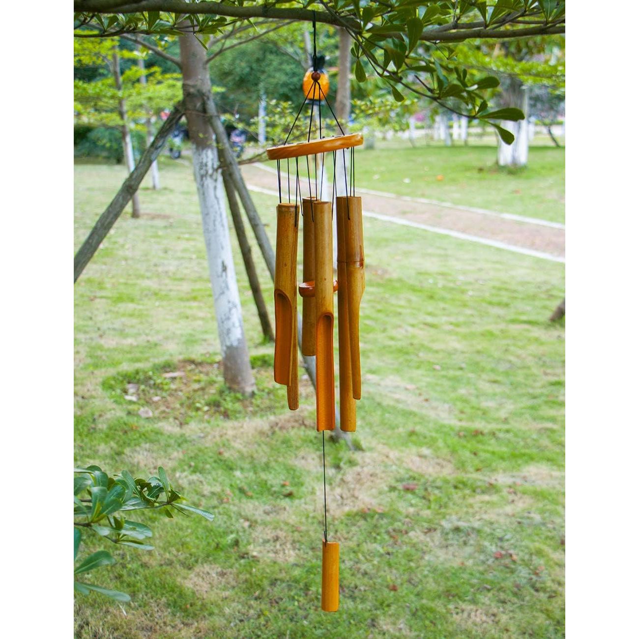 Campana de Viento de Bambú MUMTOP 78 cm para Jardín y Patio