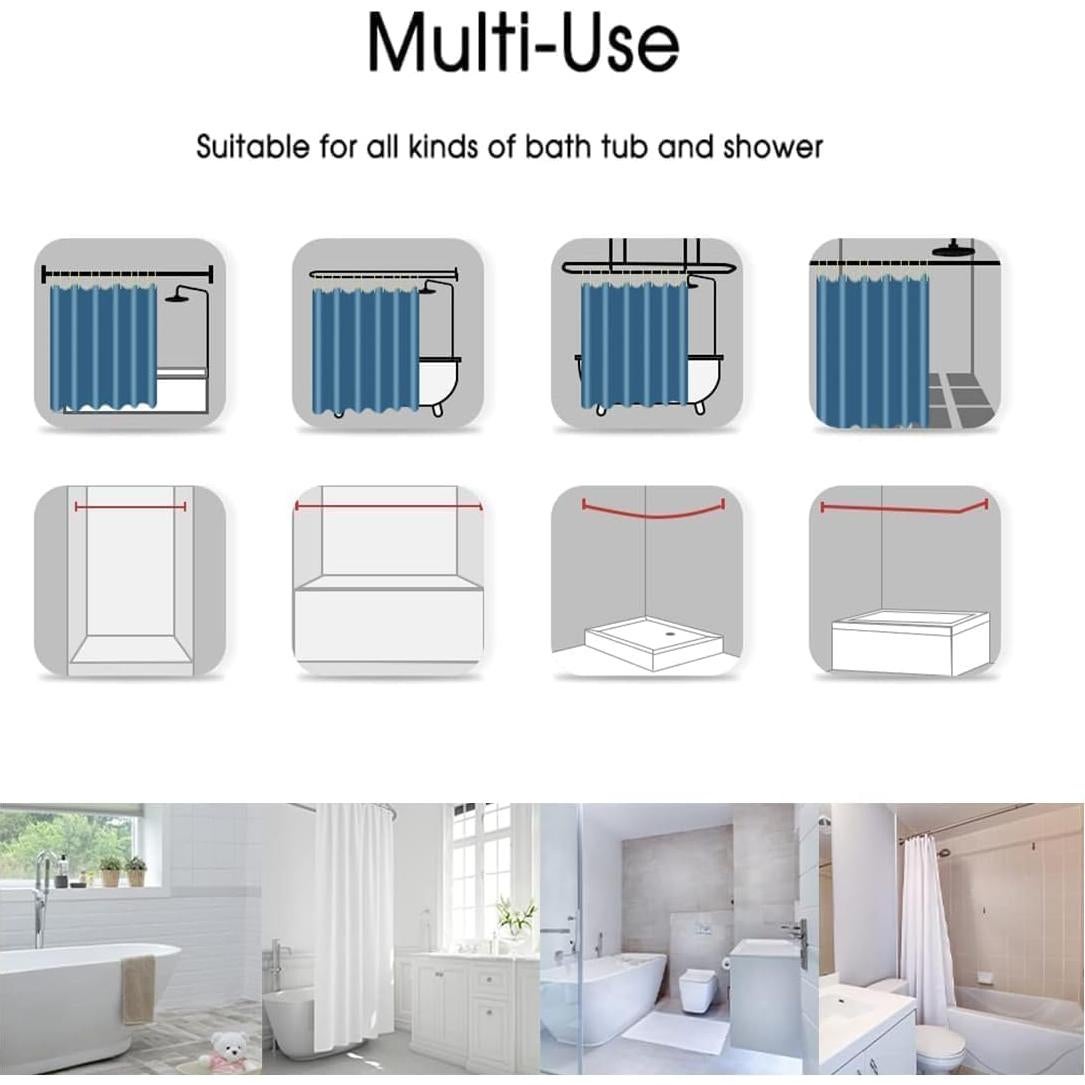 Cortina de Ducha ZKJSMGS Verde Púrpura 178x178 cm Spa Floral