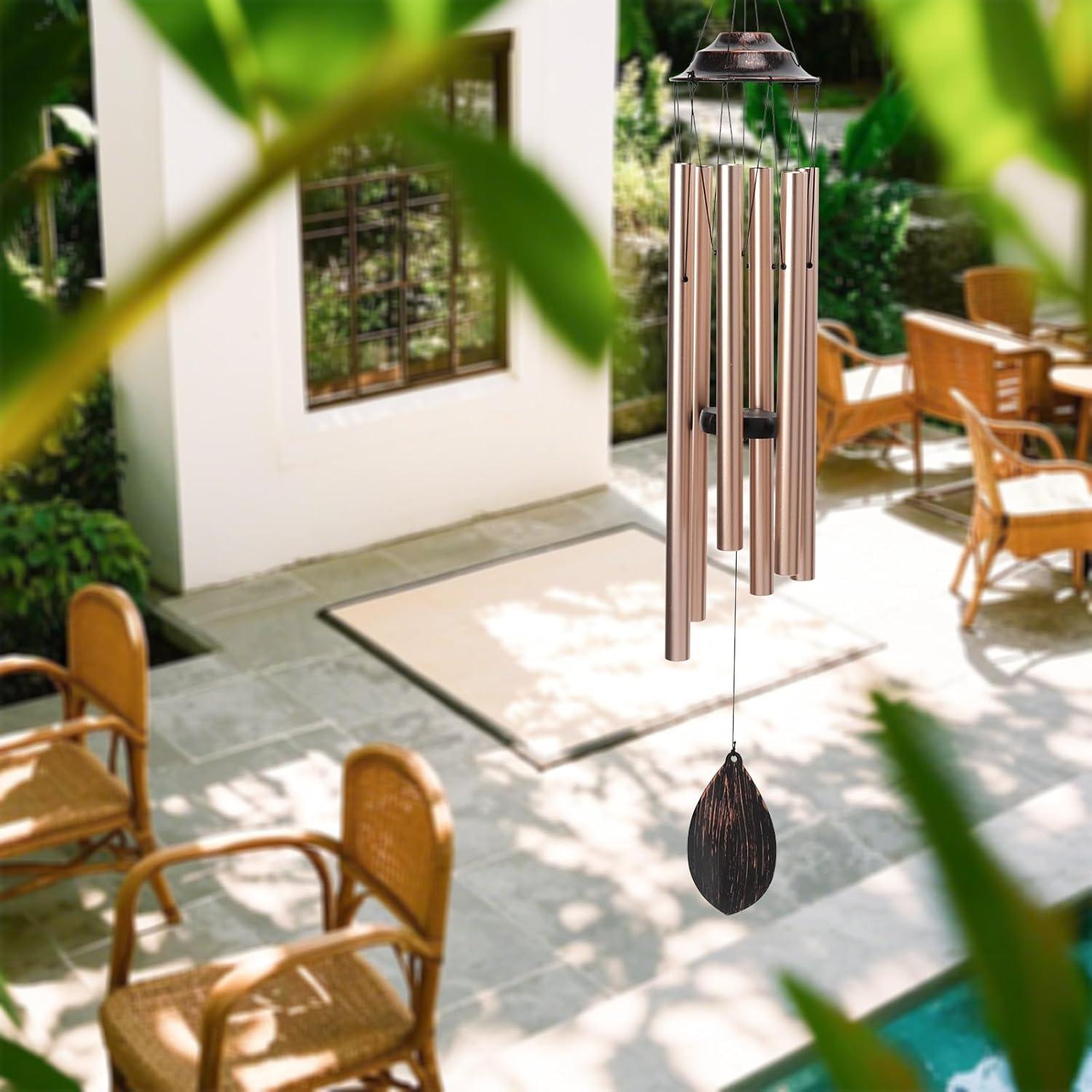 Campanas de Viento MUMTOP 98 cm Doradas para Jardín