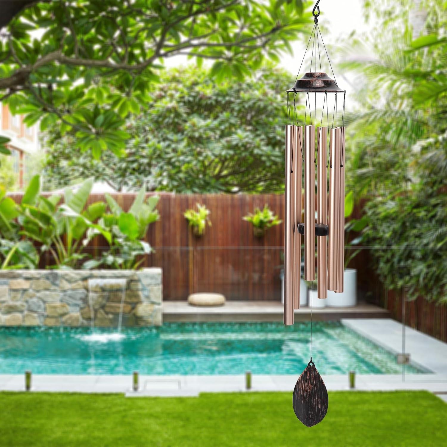 Campanas de Viento MUMTOP 98 cm Doradas para Jardín