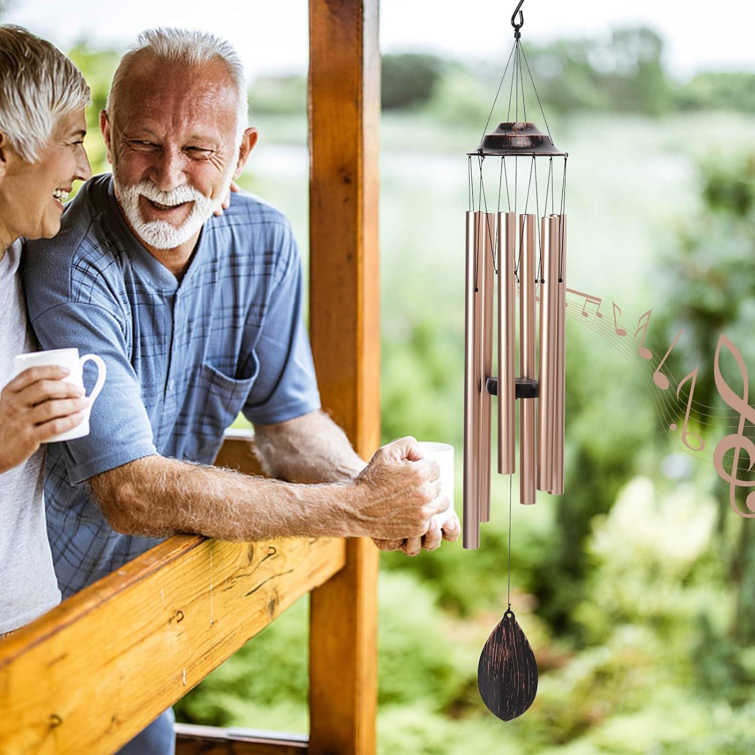 Campanas de Viento MUMTOP 98 cm Doradas para Jardín