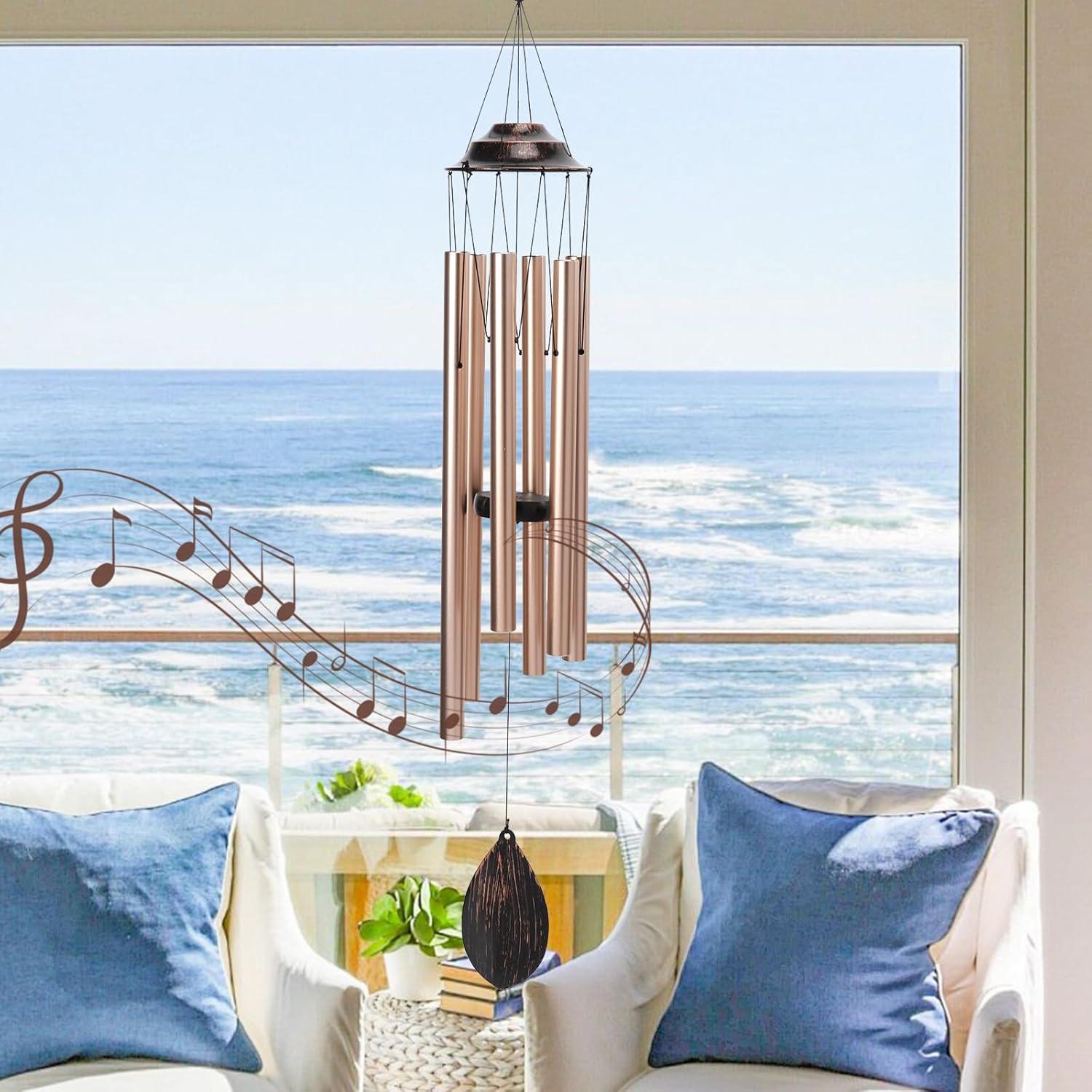 Campanas de Viento MUMTOP 98 cm Doradas para Jardín