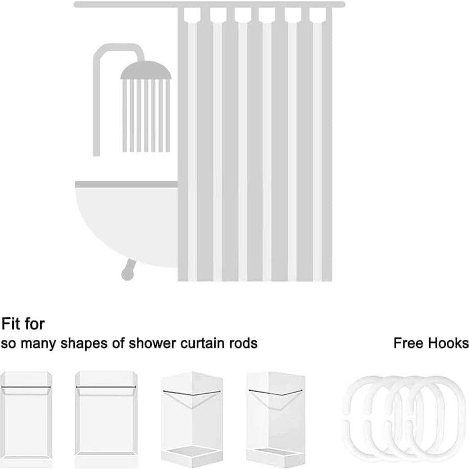 Cortina de Ducha DSMEUE 178x178cm Verde Púrpura Floral