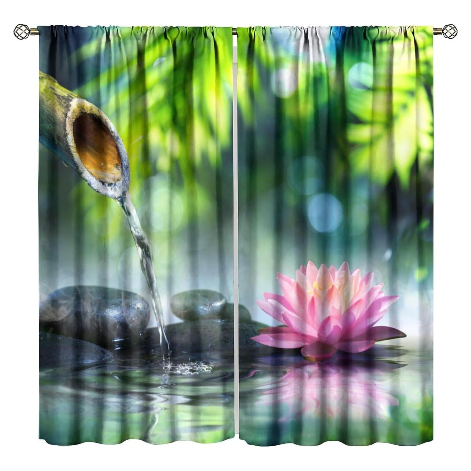 Cortinas de Jardín Zen AAVEUP 2 Paneles 53x114 cm Poliester