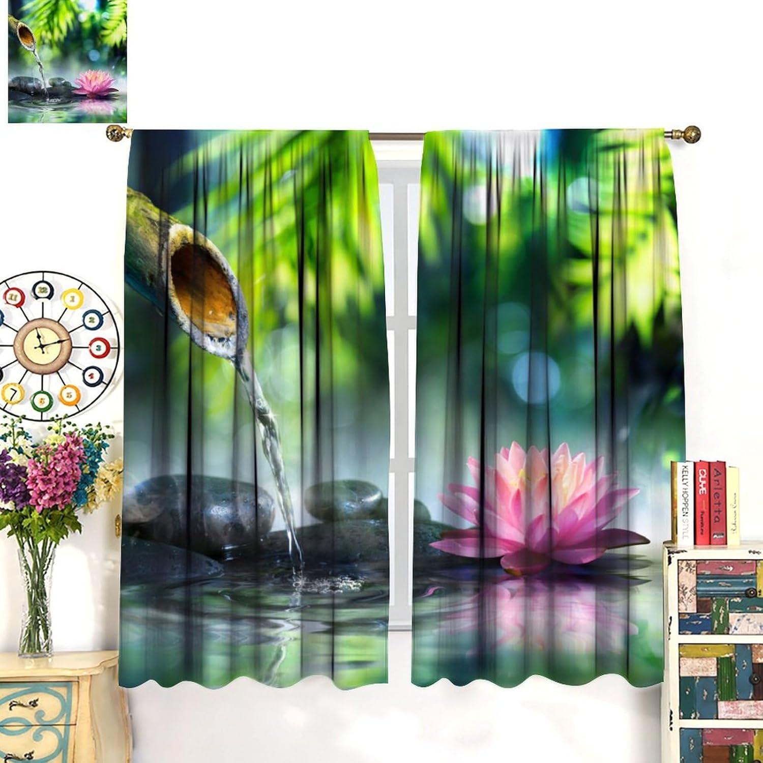 Cortinas de Jardín Zen AAVEUP 2 Paneles 53x114 cm Poliester