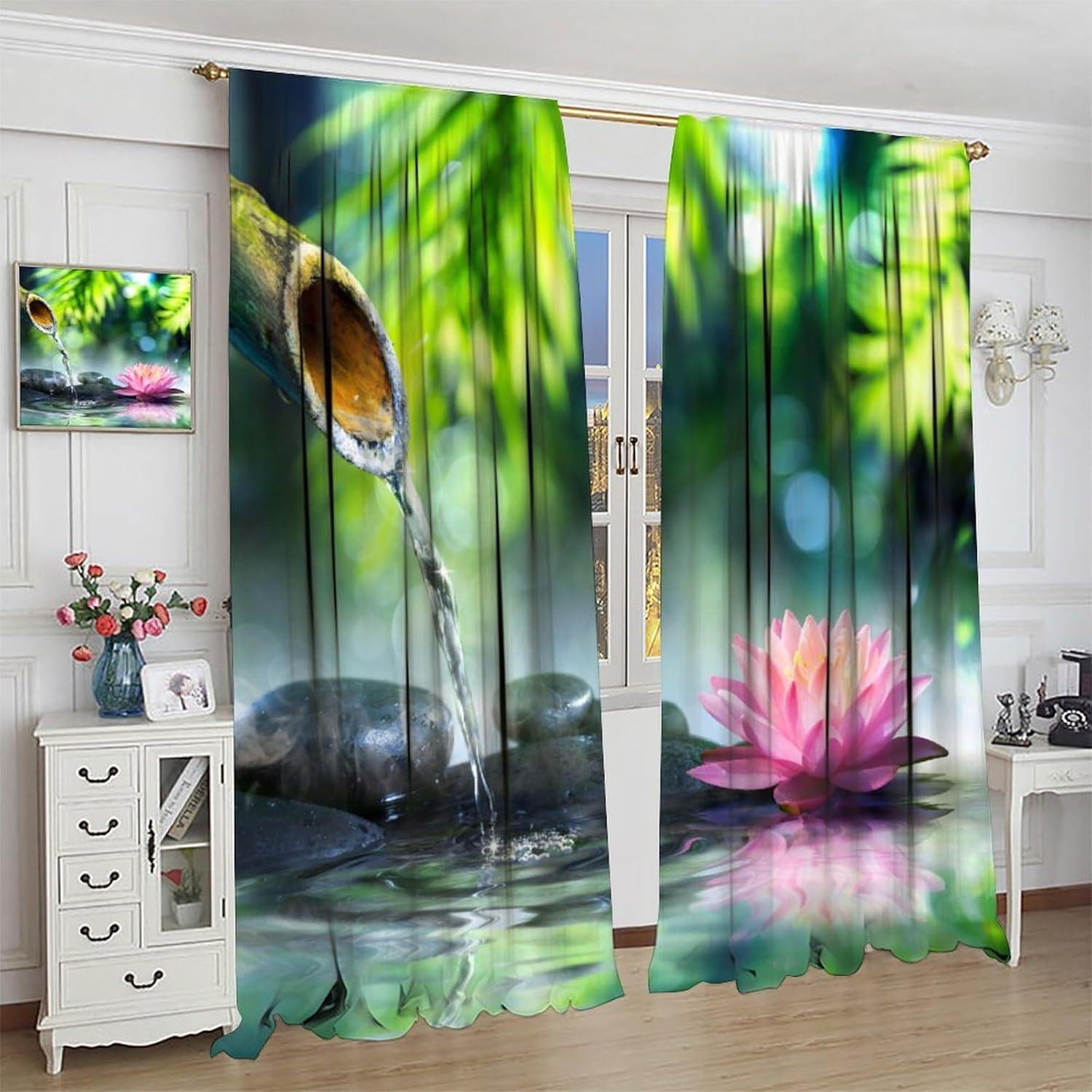 Cortinas de Jardín Zen AAVEUP 2 Paneles 53x114 cm Poliester