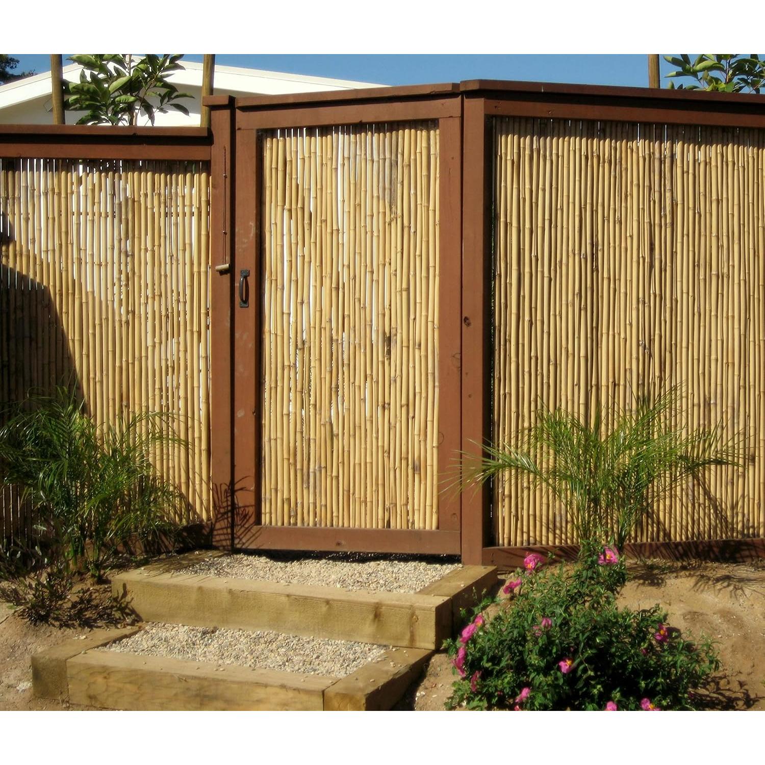 Panel de cerca enrollado de bambú natural Backyard X-Scapes 0.75 cm D x 91 cm H x 244 cm L