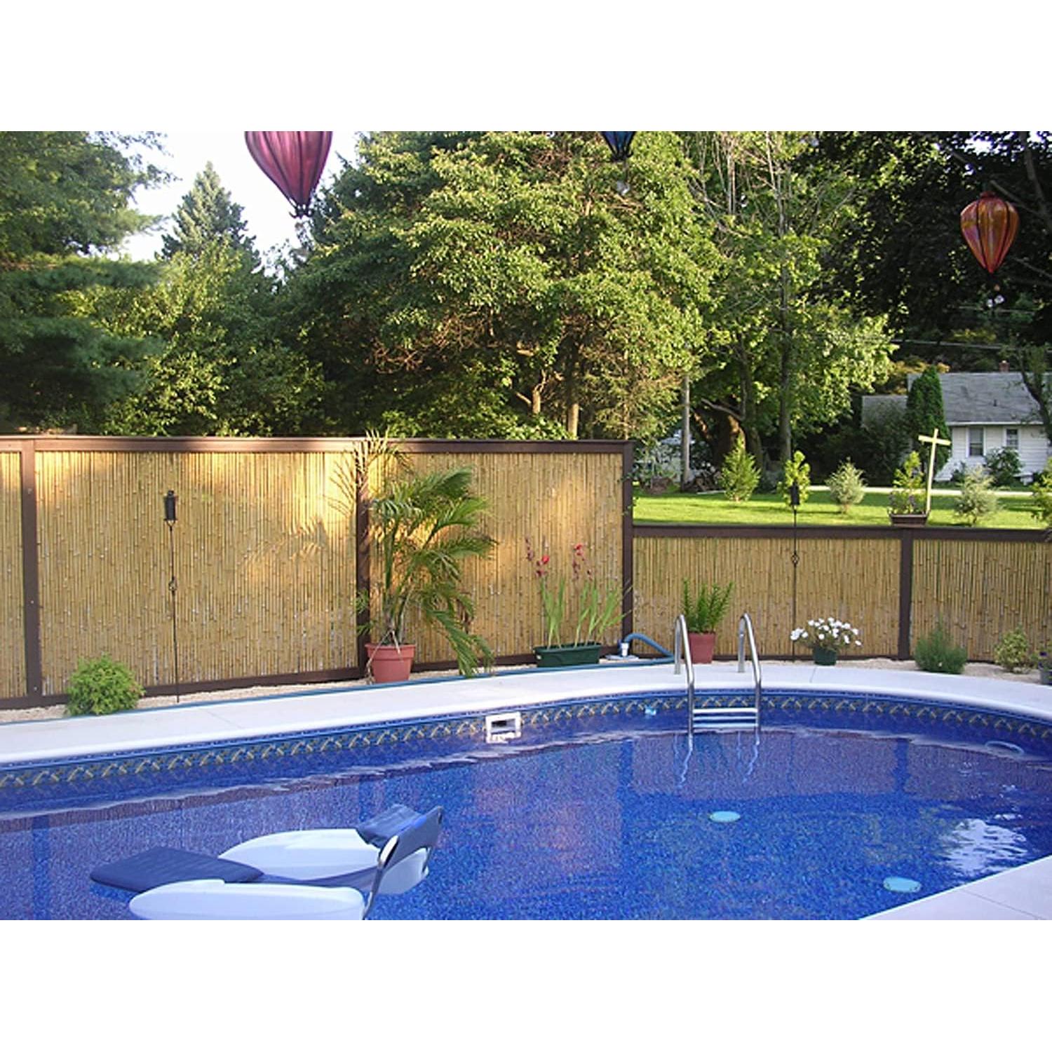 Panel de cerca enrollado de bambú natural Backyard X-Scapes 0.75 cm D x 91 cm H x 244 cm L