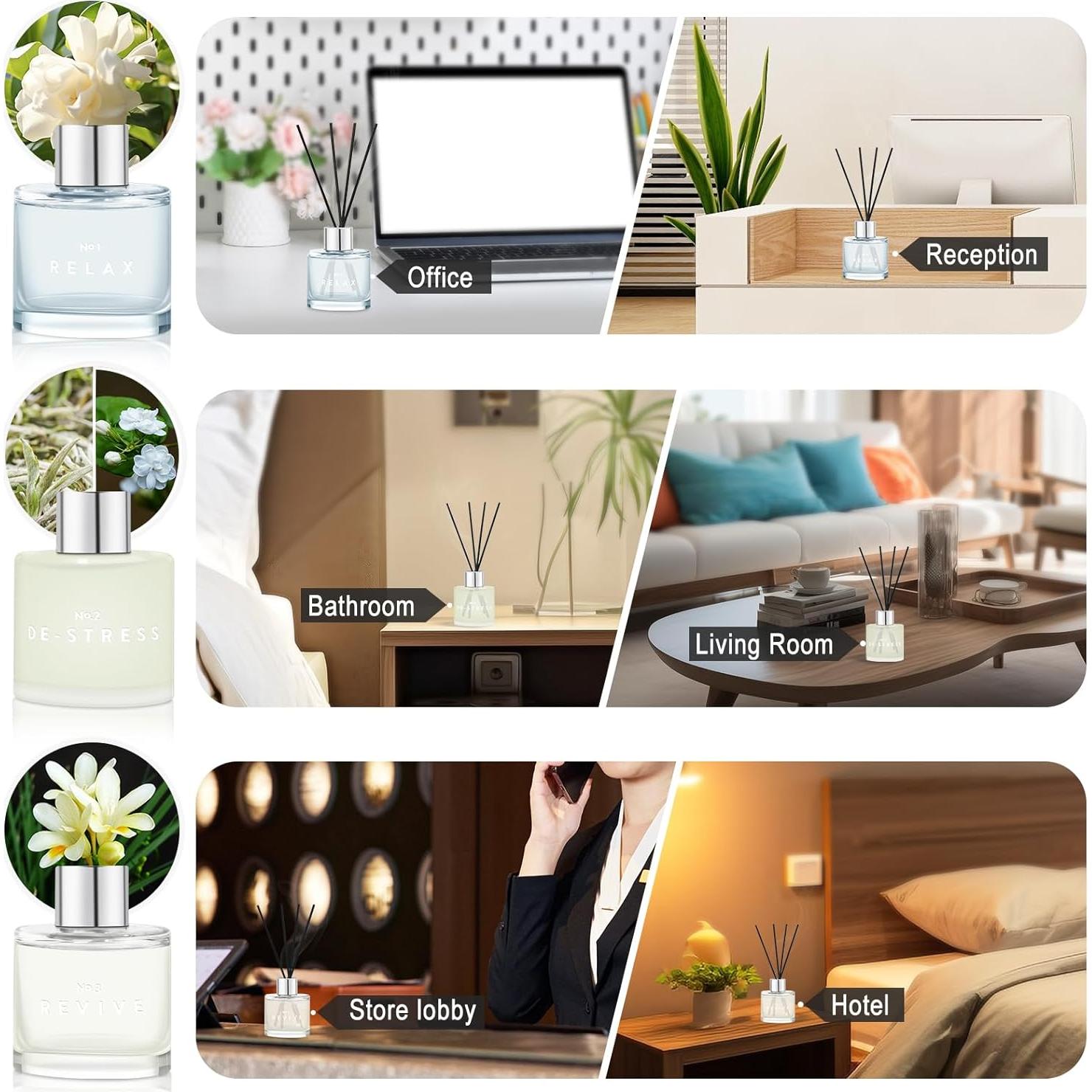 Set de 3 Difusores de Varilla DIUFJAG 150 ml Aroma Jazmín