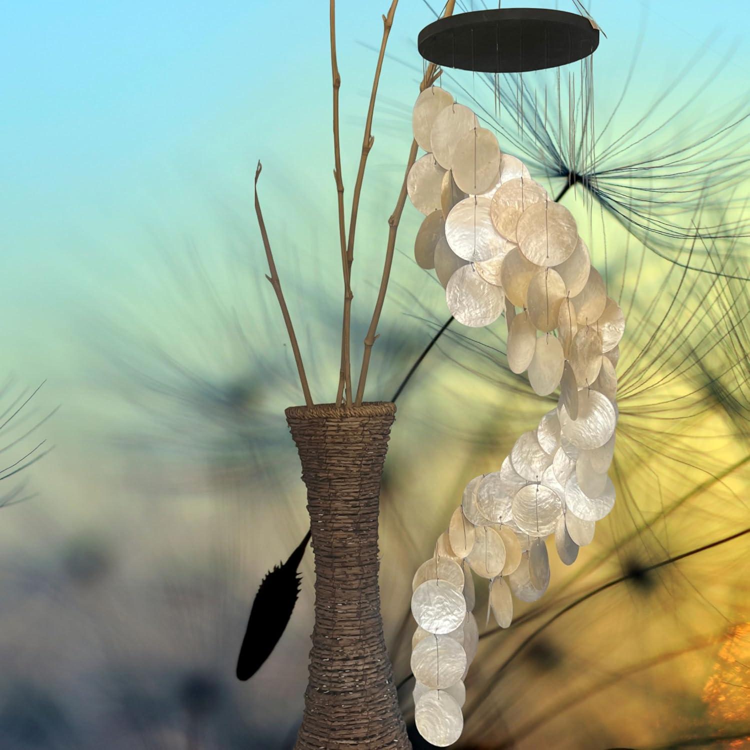 Campanas de Viento Bellaa 68.5 cm Conchas de Capiz Decoración