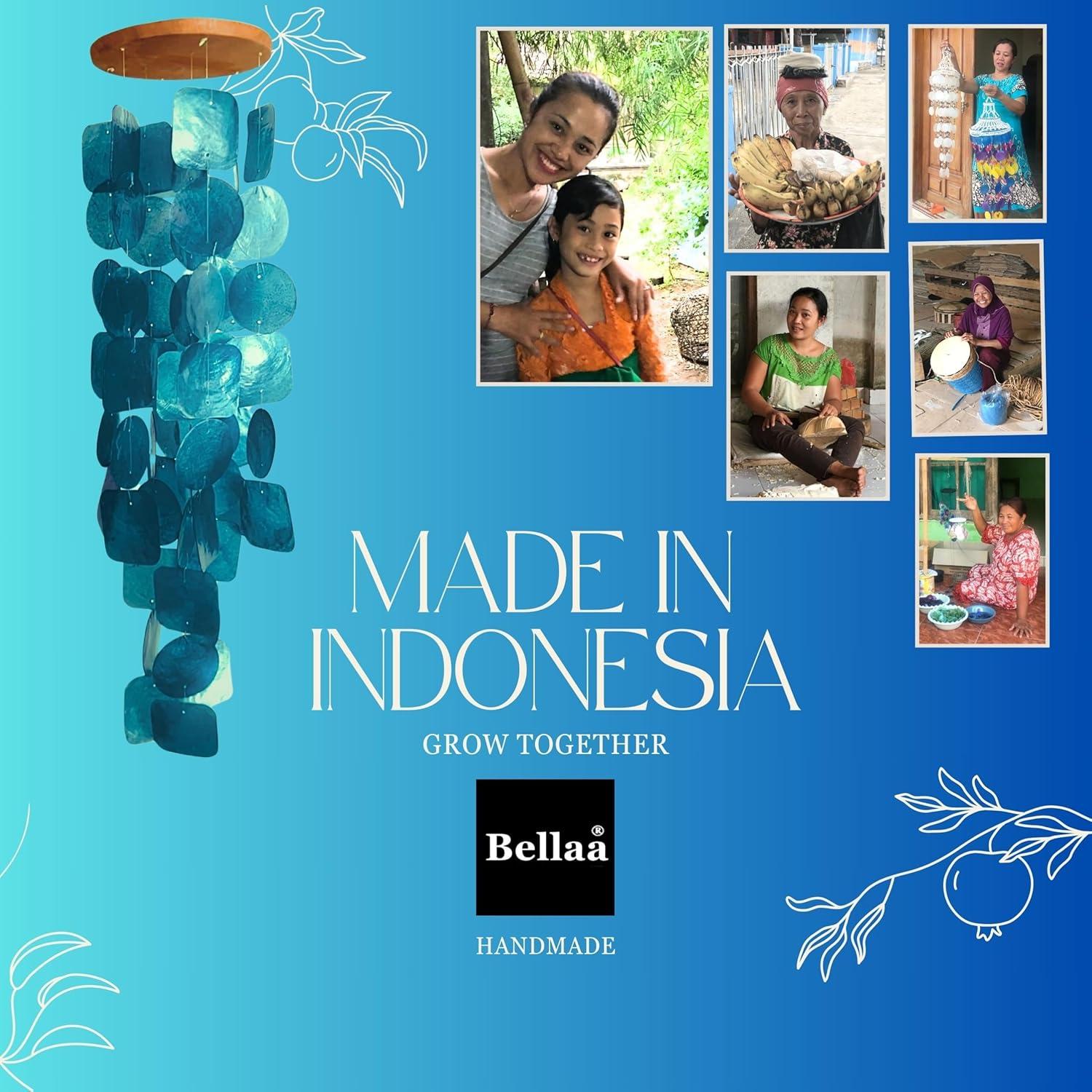 Campanas de Viento Bellaa 68.5 cm Conchas de Capiz Decoración