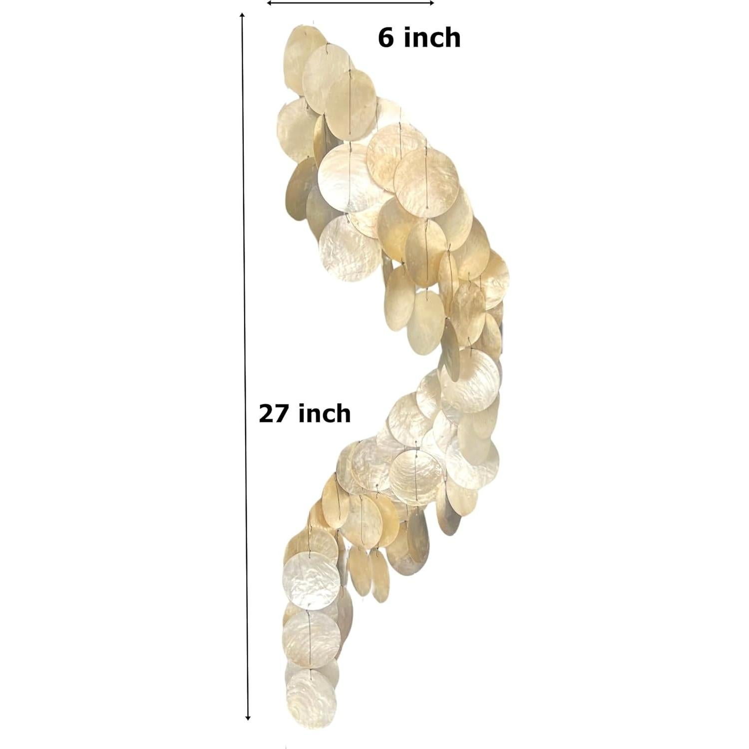 Campanas de Viento Bellaa 68.5 cm Conchas de Capiz Decoración