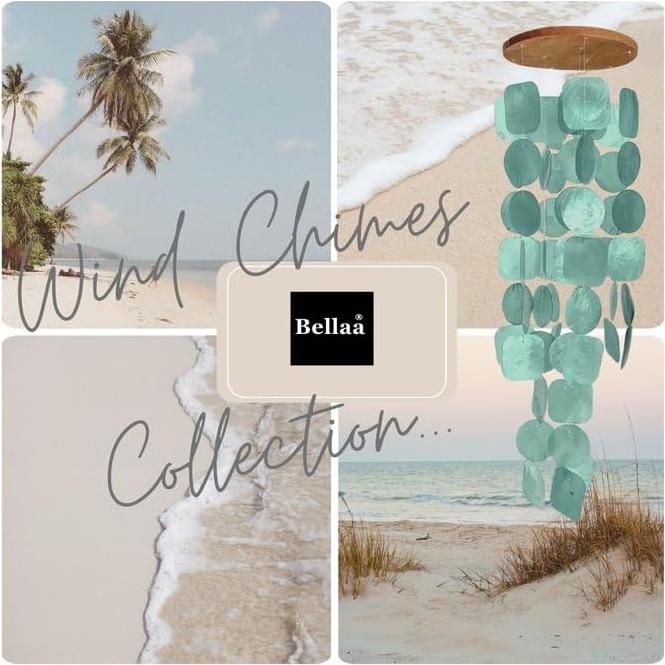 Campanas de Viento Bellaa 68.5 cm Conchas de Capiz Decoración