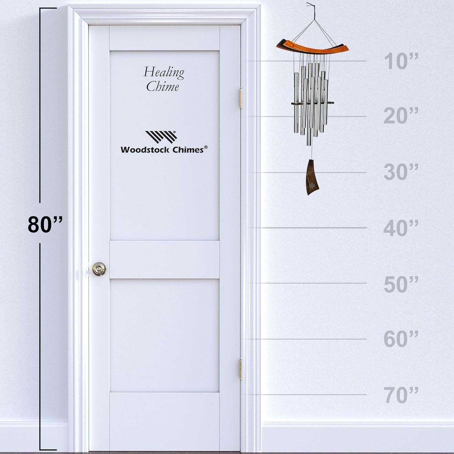 Campana de Viento Woodstock Chimes 86 cm Plata Resistente