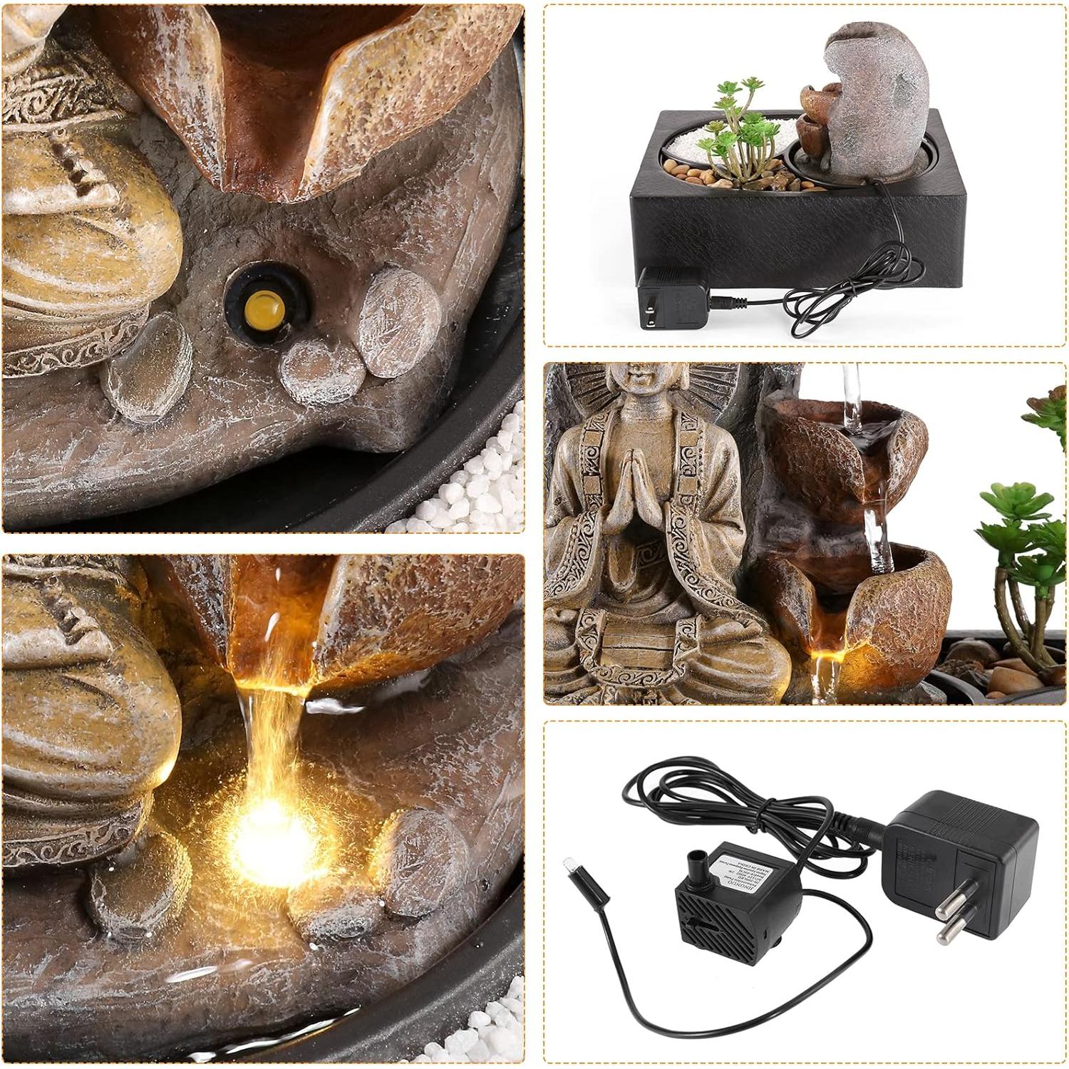 Fuente de Agua Interior WICHEMI con Luz LED 29x21x22.5cm