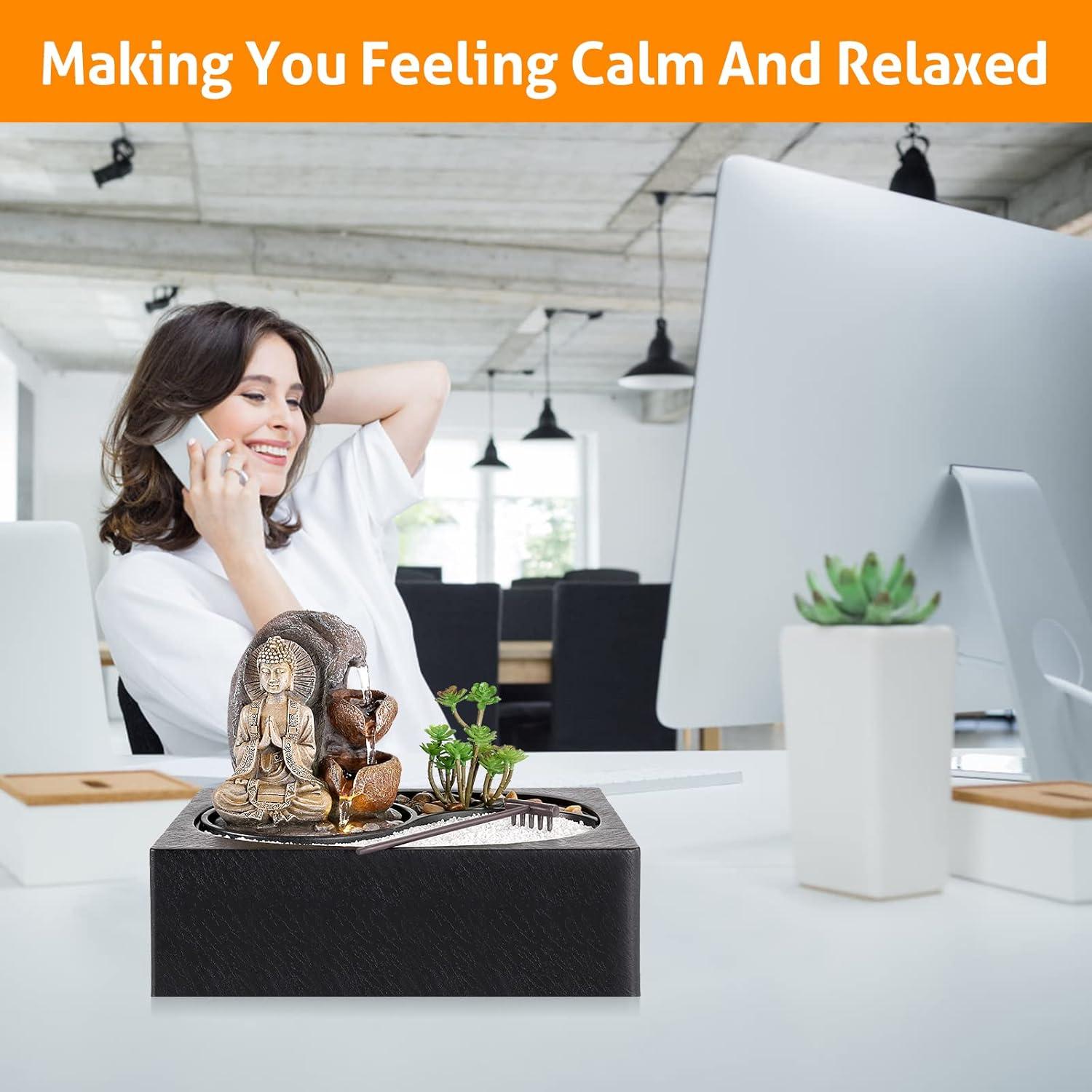 Fuente de Agua Interior WICHEMI con Luz LED 29x21x22.5cm