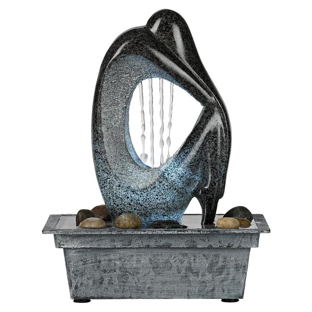 Fuente de Mesa LED John Timberland 25.4 cm Piedra Falsa