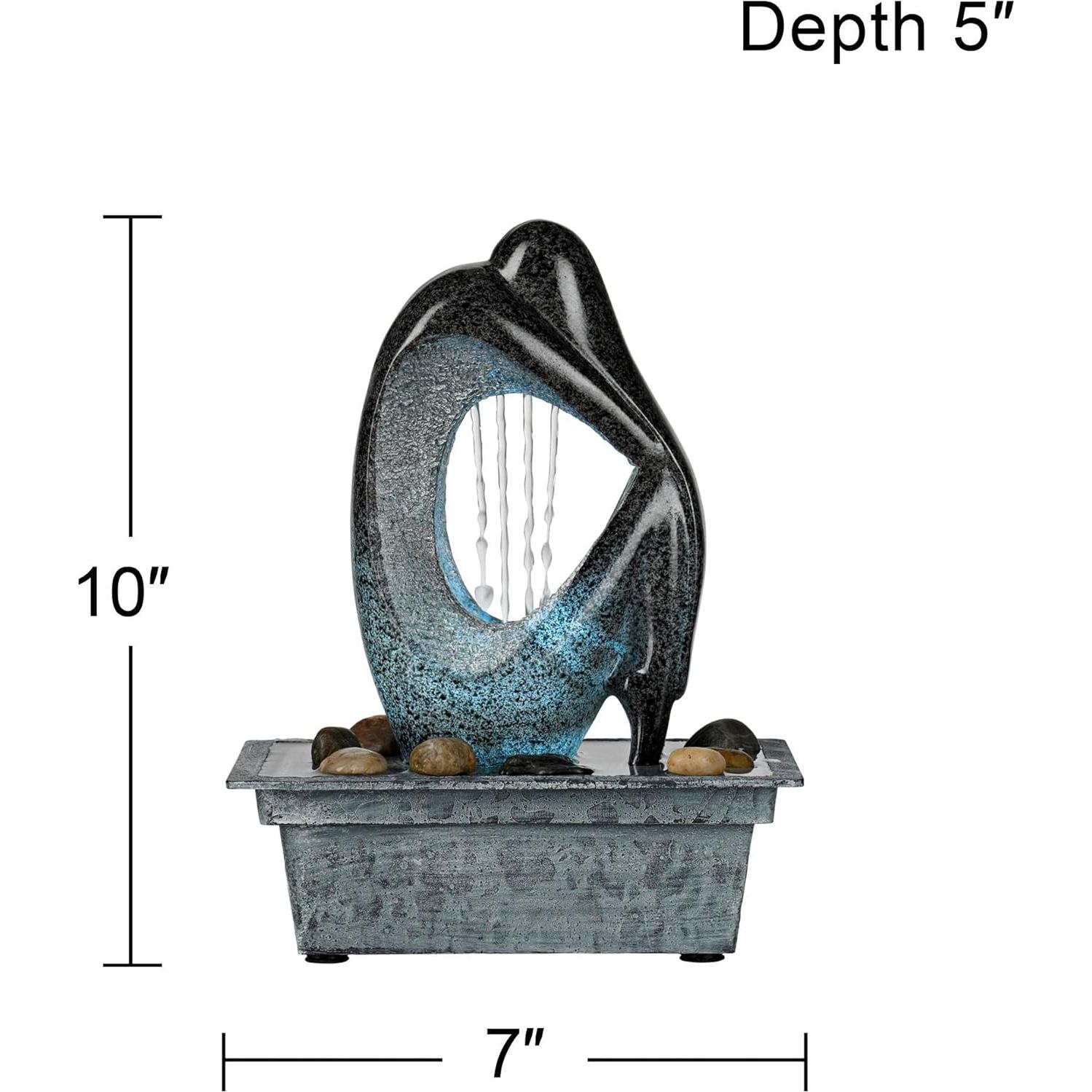 Fuente de Mesa LED John Timberland 25.4 cm Piedra Falsa