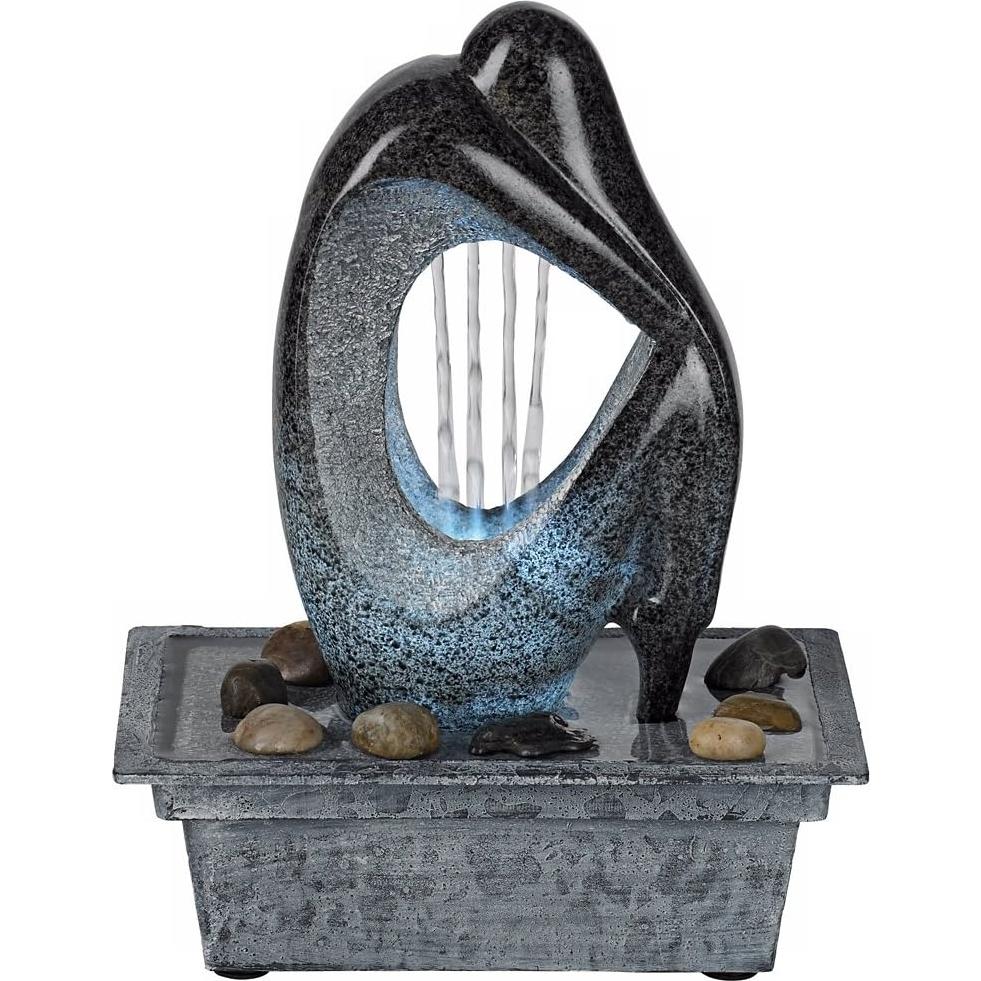 Fuente de Mesa LED John Timberland 25.4 cm Piedra Falsa