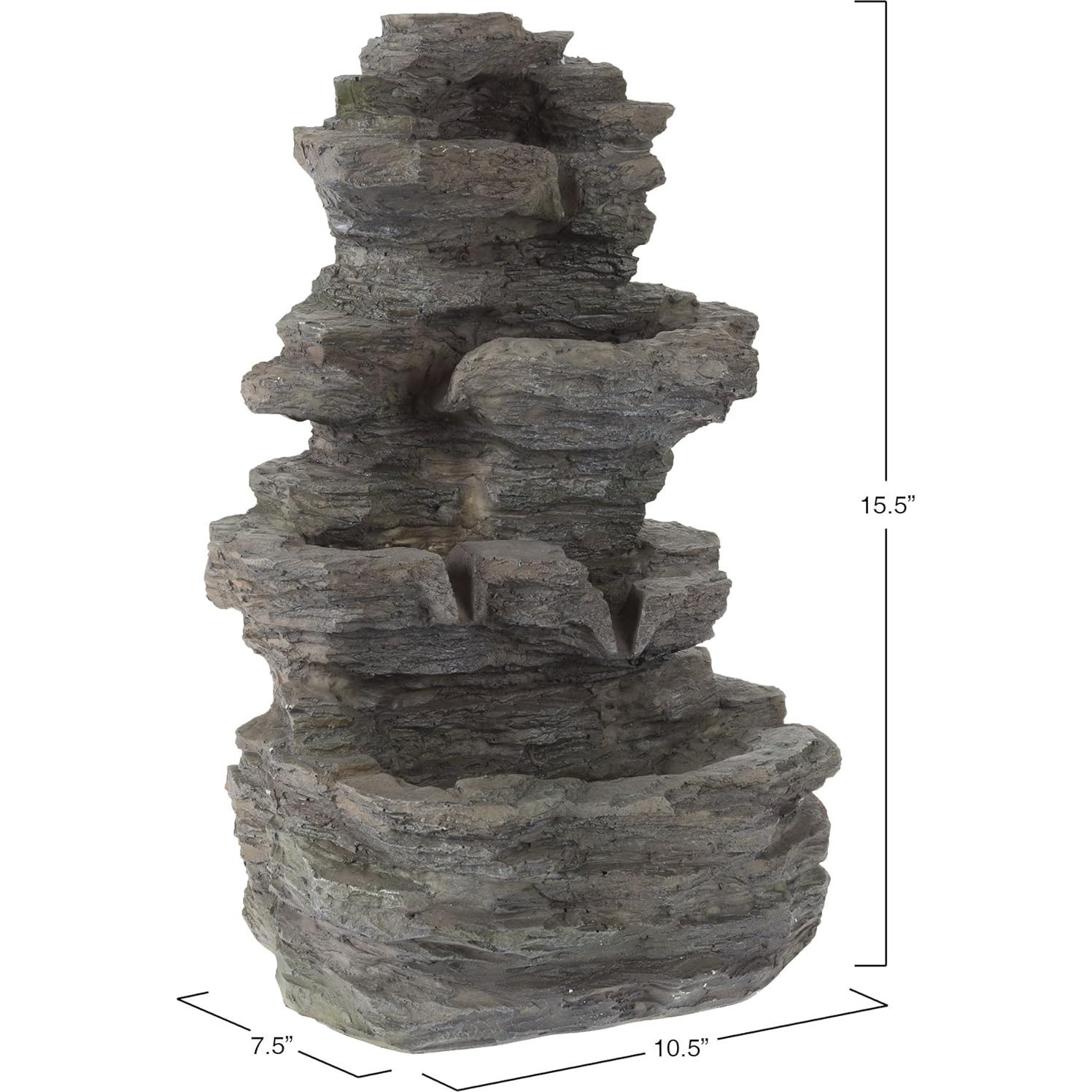 Fuente de Agua de Mesa Pure Garden con Cascada y Luces LED