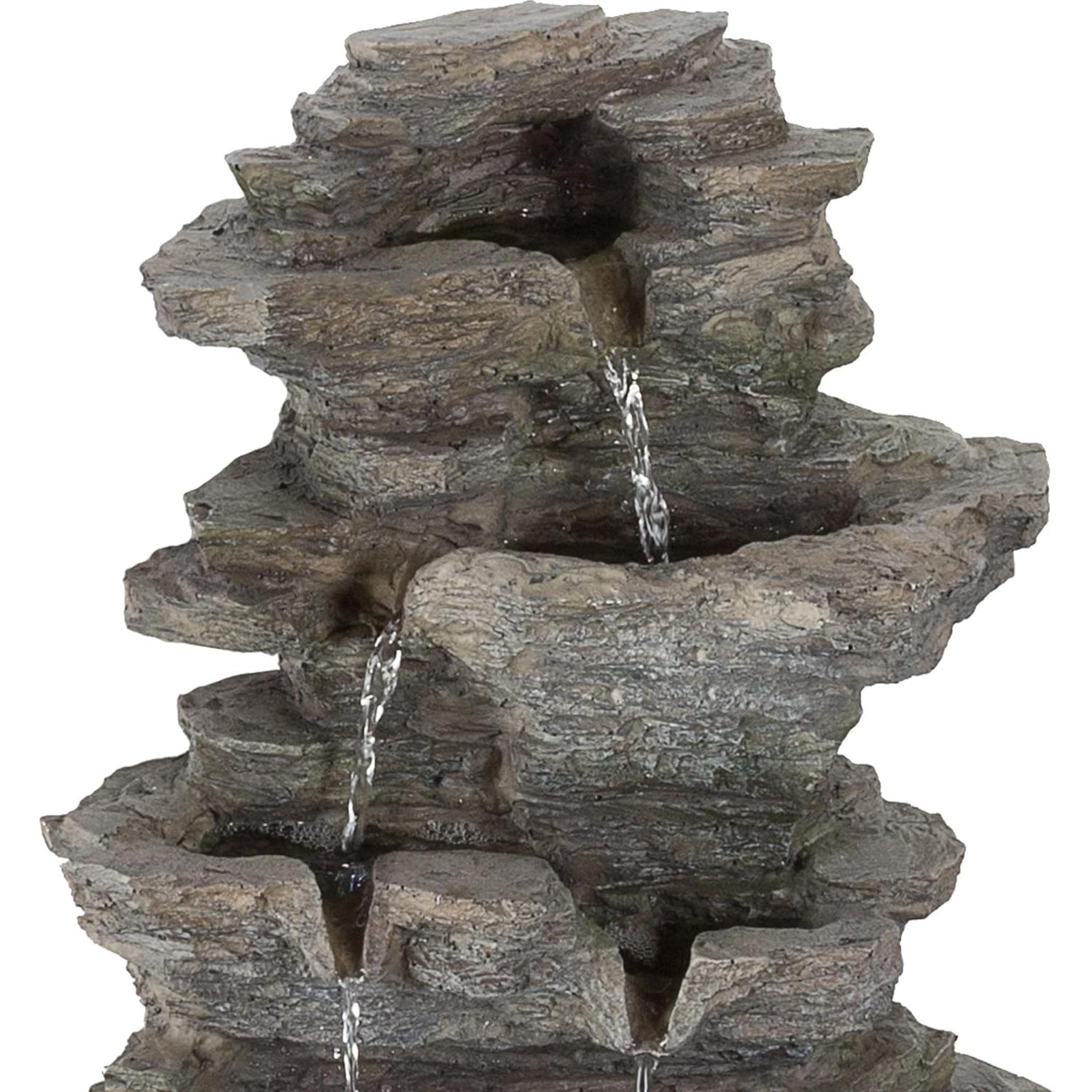 Fuente de Agua de Mesa Pure Garden con Cascada y Luces LED