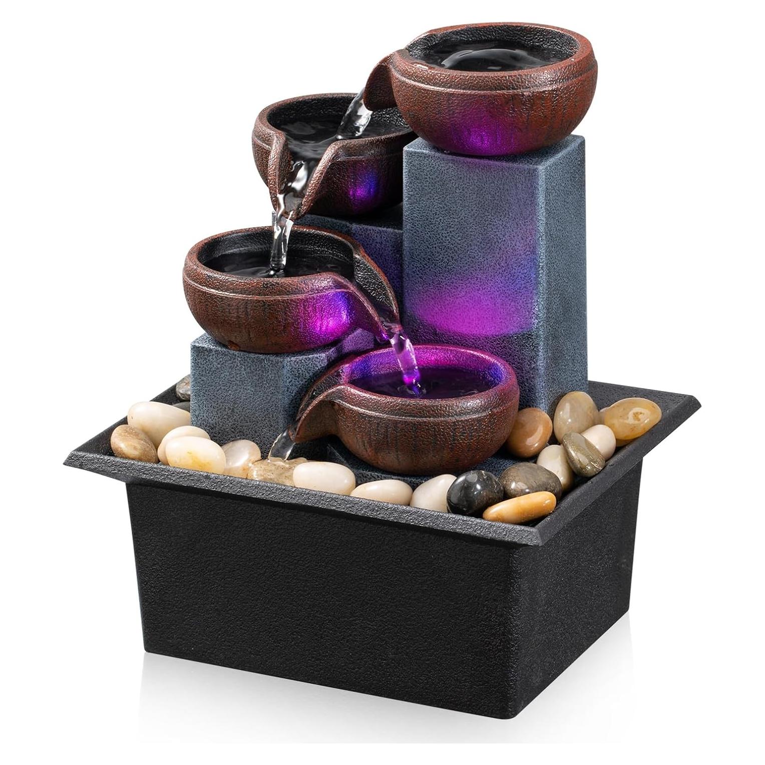 Fuente de Agua Interior AMOOTEK 15.7x13x19cm con LED