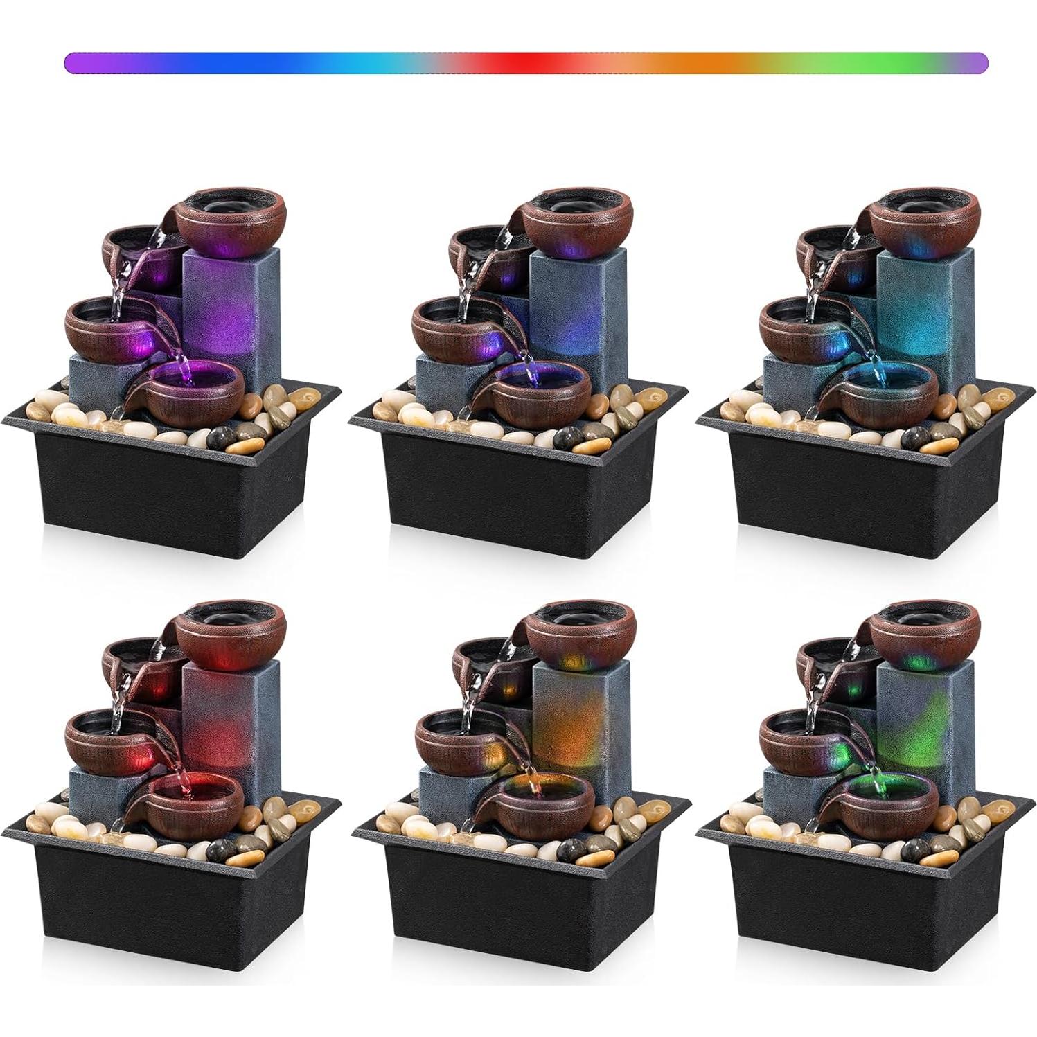 Fuente de Agua Interior AMOOTEK 15.7x13x19cm con LED