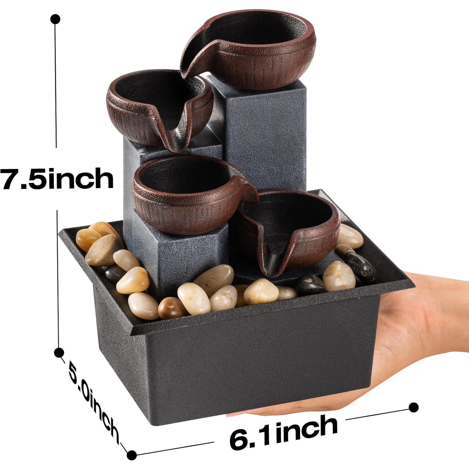 Fuente de Agua Interior AMOOTEK 15.7x13x19cm con LED