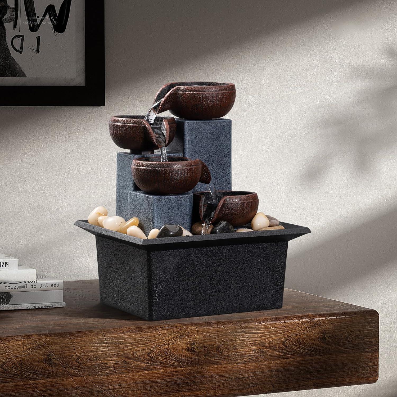 Fuente de Agua Interior AMOOTEK 15.7x13x19cm con LED