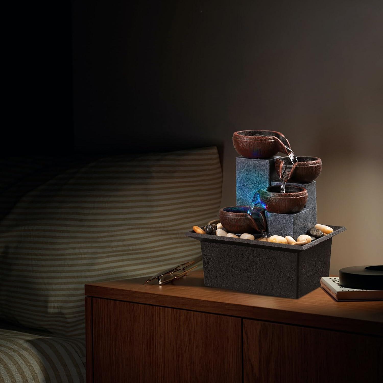 Fuente de Agua Interior AMOOTEK 15.7x13x19cm con LED