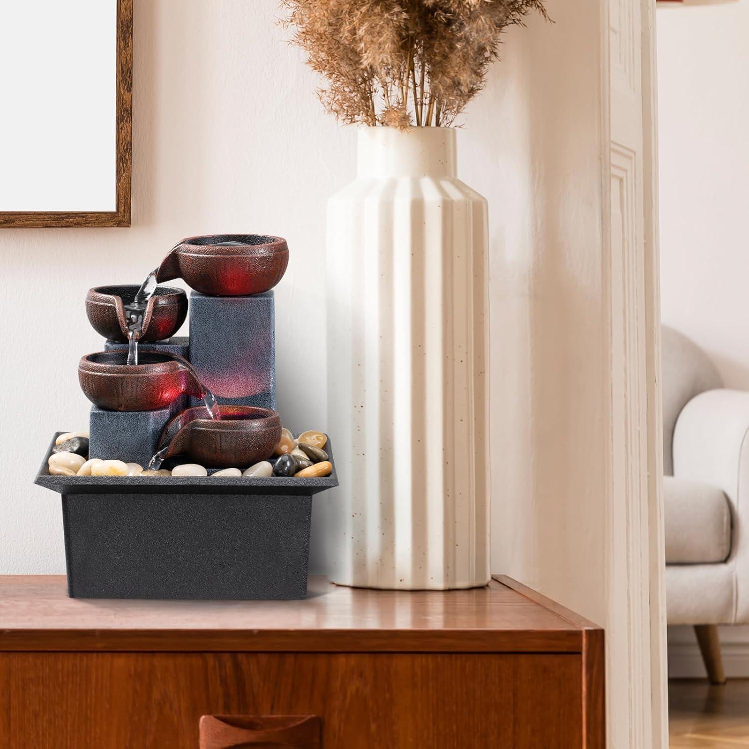 Fuente de Agua Interior AMOOTEK 15.7x13x19cm con LED