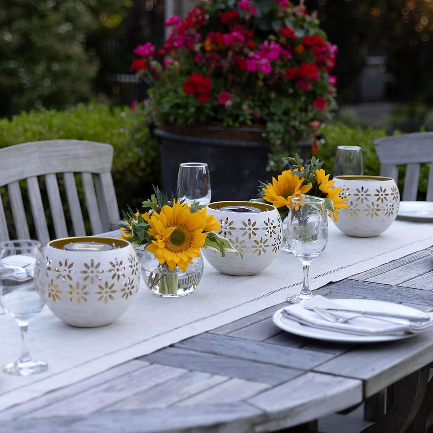 Linternas Solares Impermeables Cuenco de Fuego Solar 2-Pack