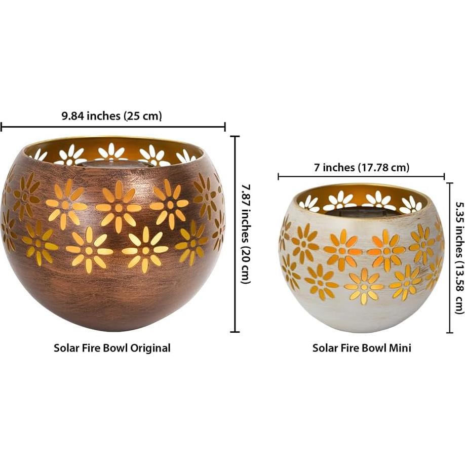 Linternas Solares Impermeables Cuenco de Fuego Solar 2-Pack