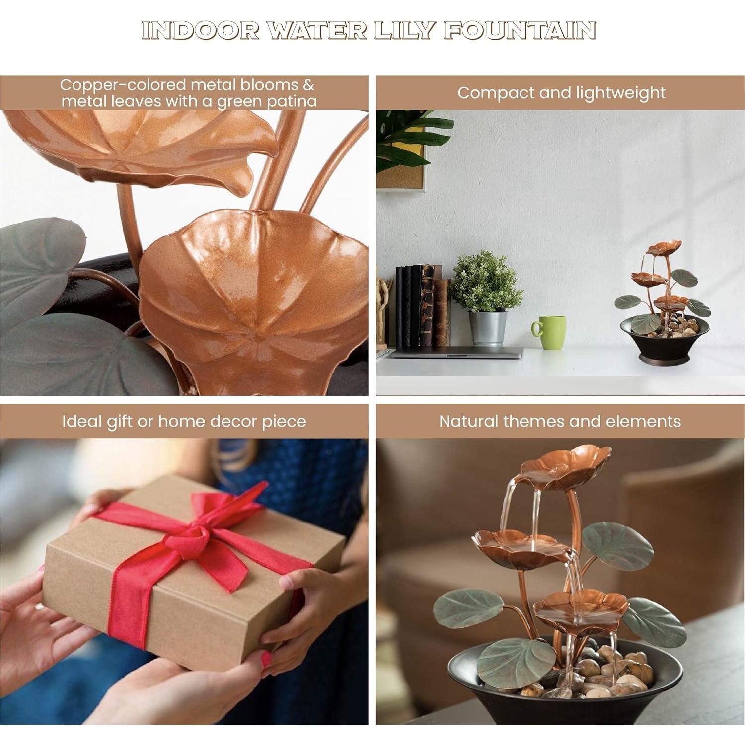 Fuente de Serenidad Interior Bits y Piezas - Lirio de Agua 20.32x25.4cm