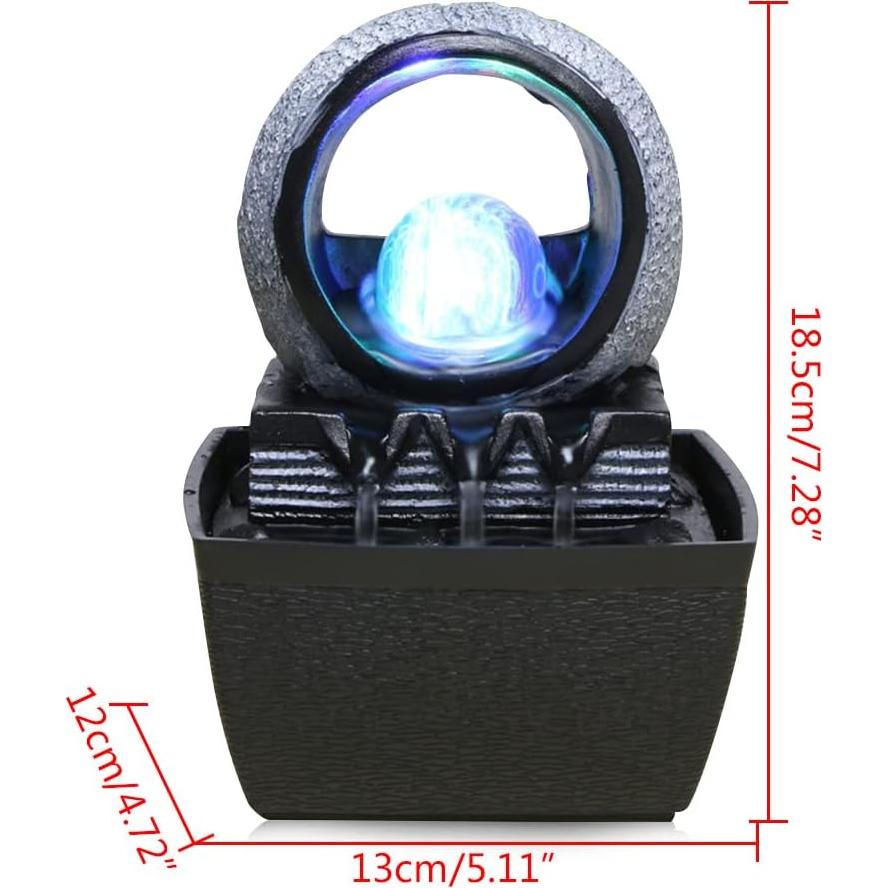 Fuente de Agua de Mesa Gdrasuya10 con Luz LED y USB