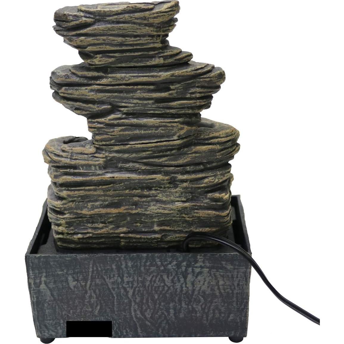 Fuente de Agua de Mesa Nature's Mark 23 cm con Rocas y LED