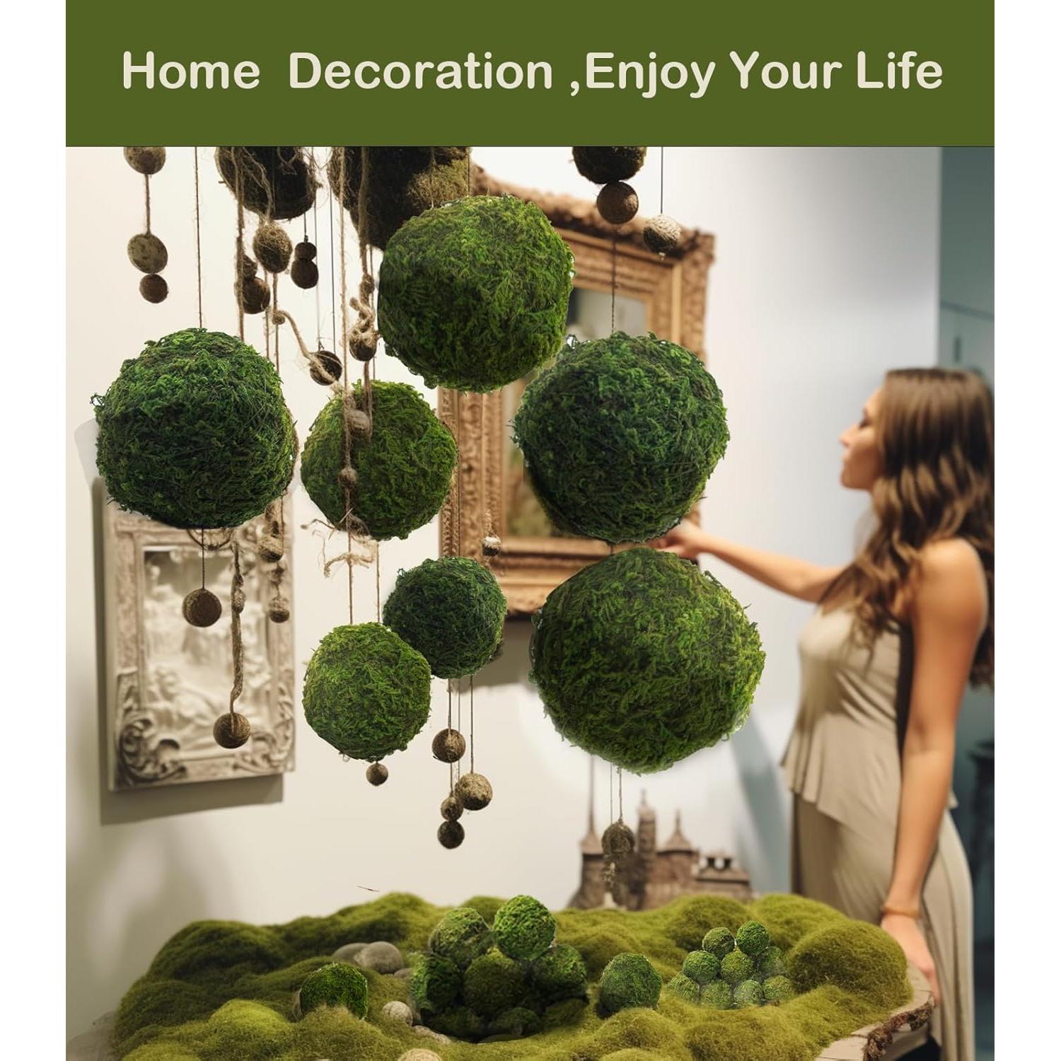 Bolas de Musgo Decorativas ZYAPA 21pcs Verde 7.1cm