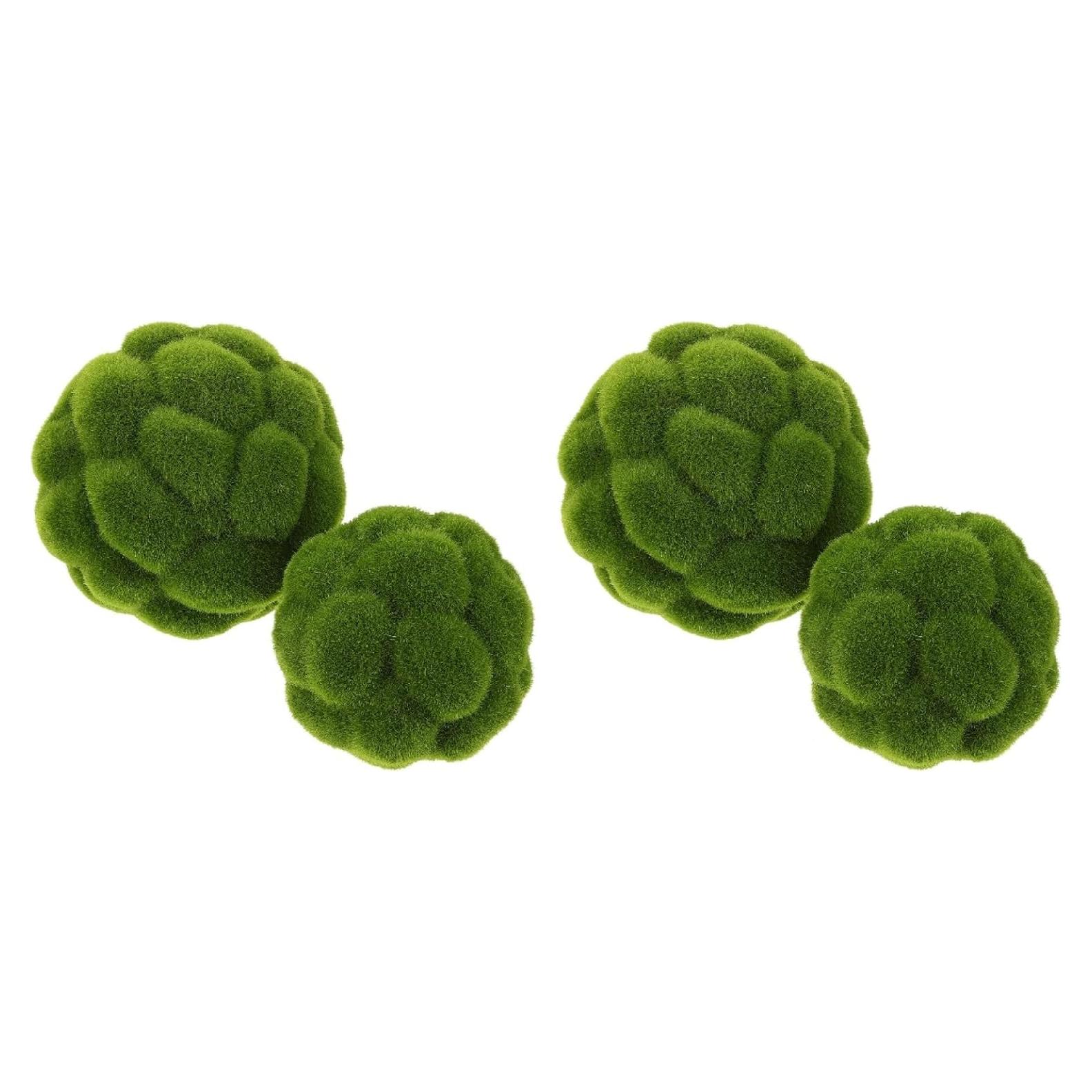 Bolas de Musgo Verde Artificial STOBAZA - 12cm y 10cm - Decoración