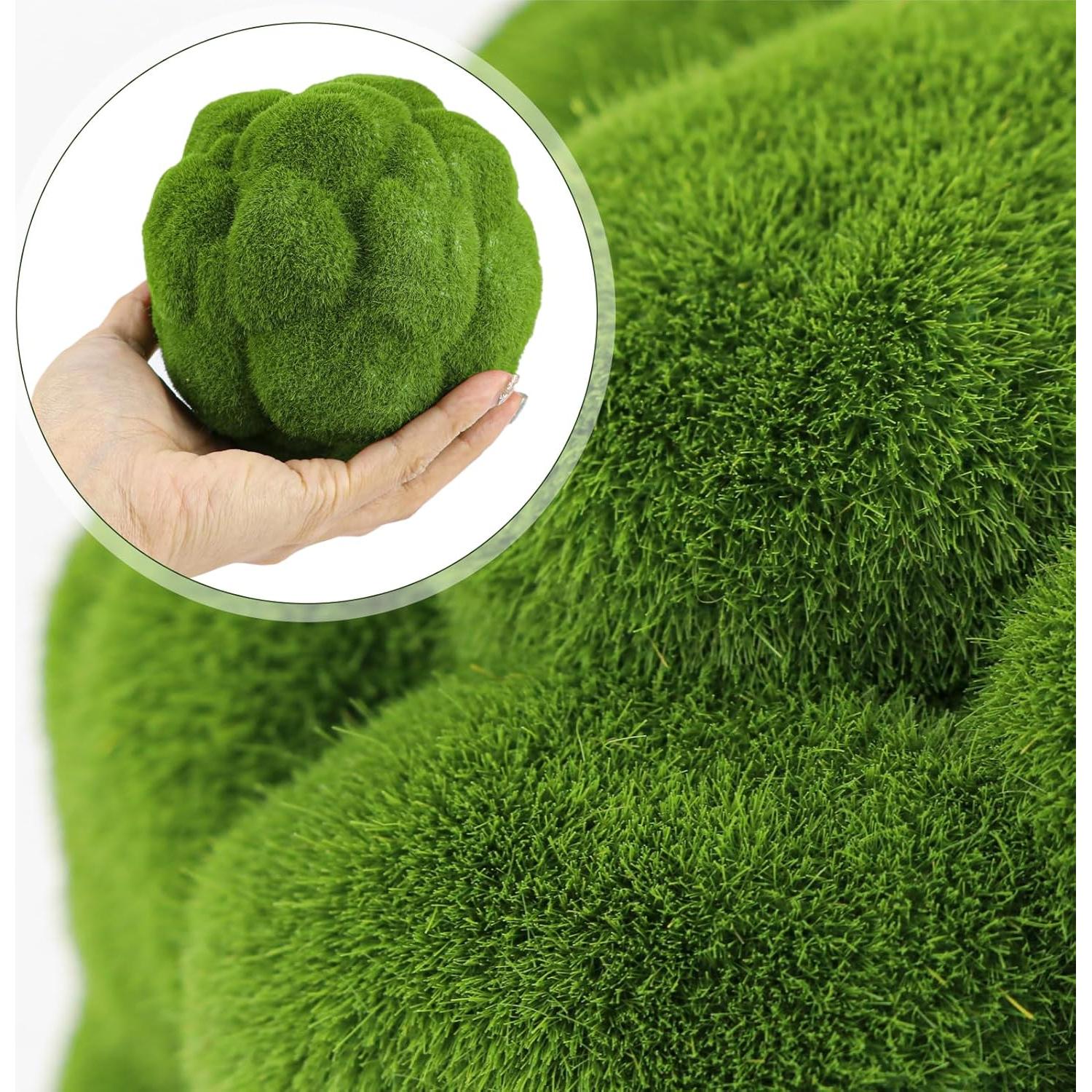 Bolas de Musgo Artificial LCJAOF - 10 cm Verde para Jardín