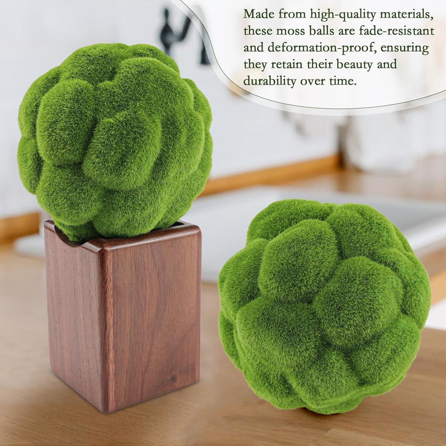 Bolas de Musgo Artificial LCJAOF - 10 cm Verde para Jardín