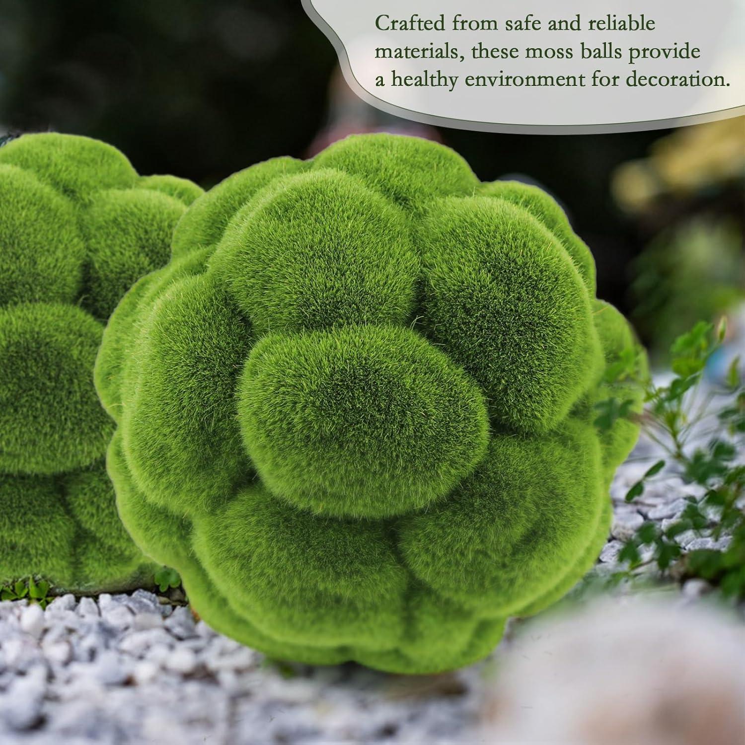 Bolas de Musgo Artificial LCJAOF - 10 cm Verde para Jardín